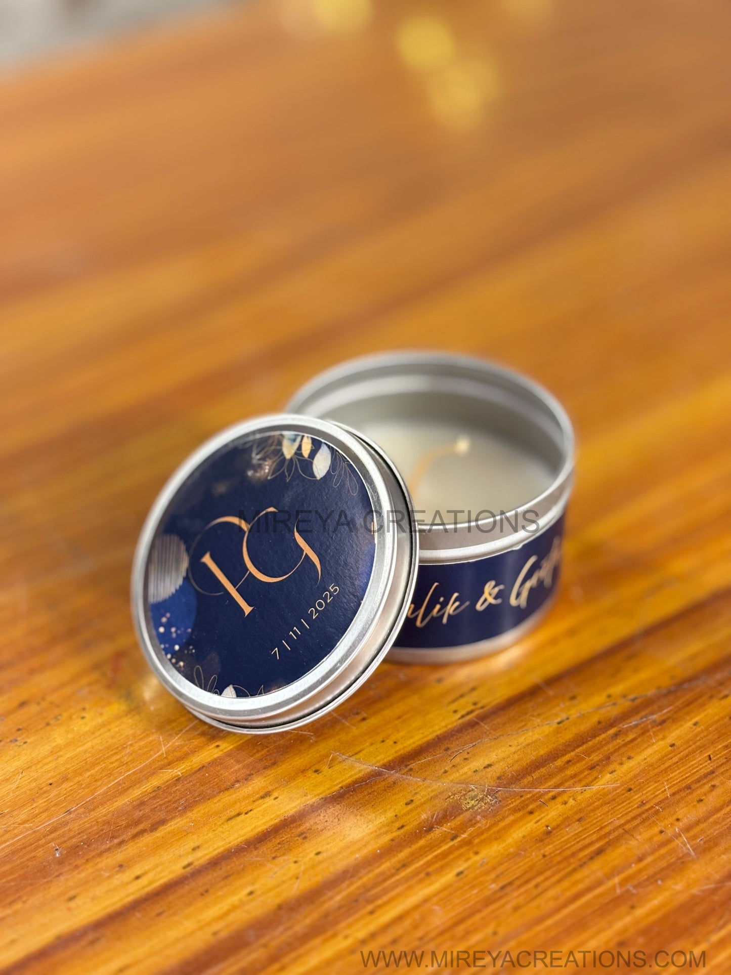 Customised Scented Tin Candle | Personalised Tin Candle Return Gift | Wedding & Housewarming Favor