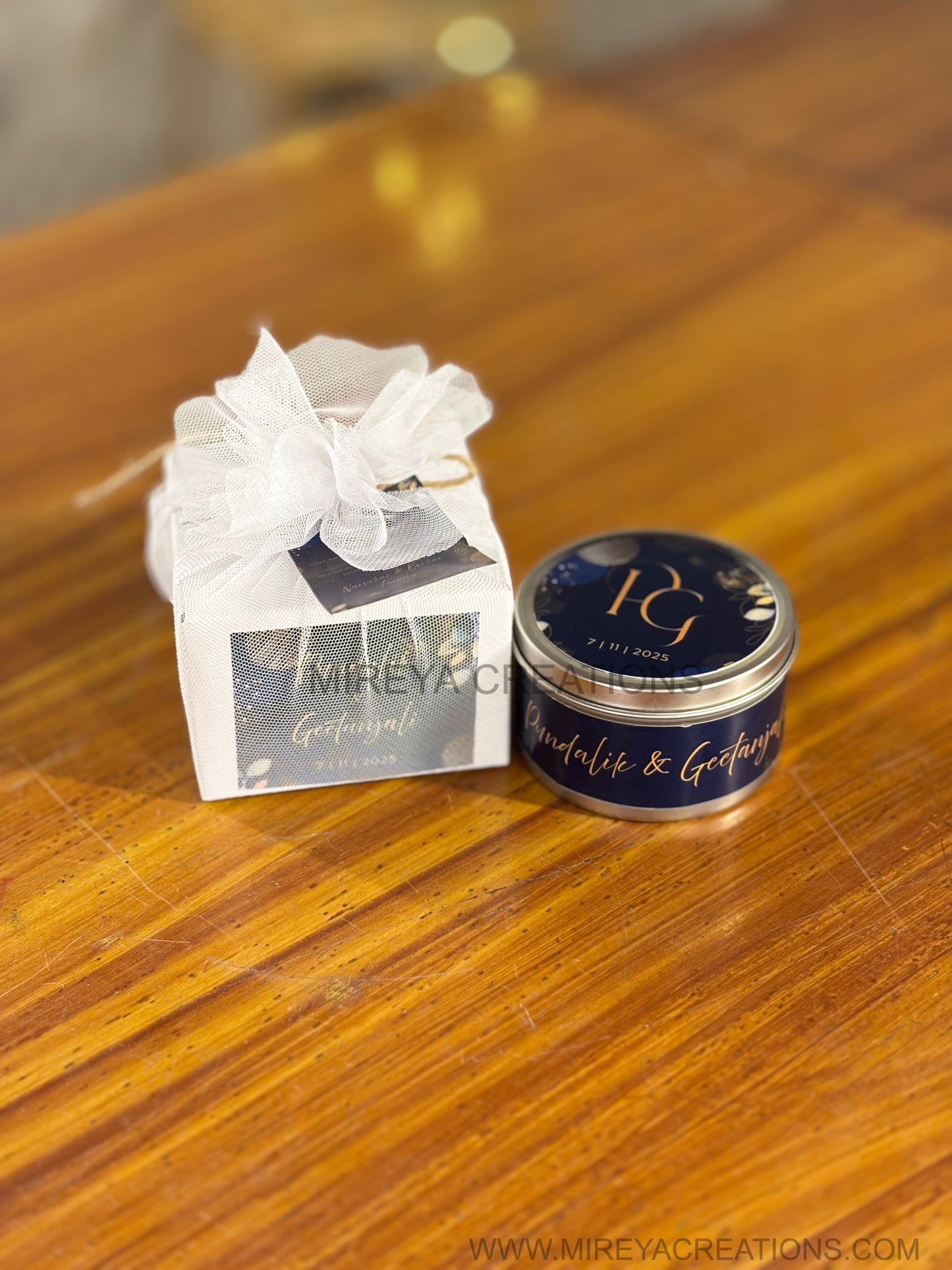 Customised Scented Tin Candle | Personalised Tin Candle Return Gift | Wedding & Housewarming Favor