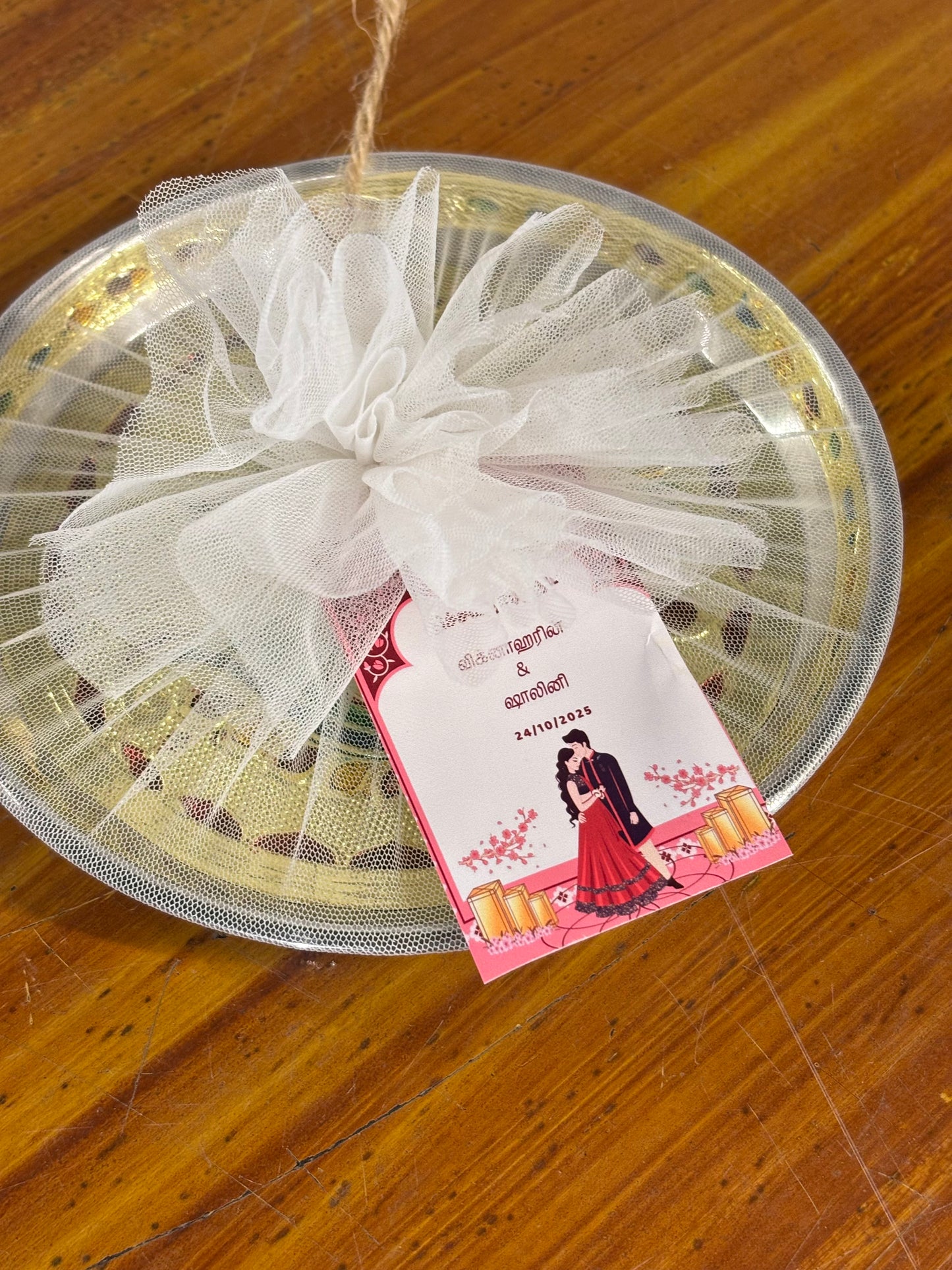 Meenakari Plate Return Gift | Decorative Meenakari Puja Plate | Wedding & Festival Favor