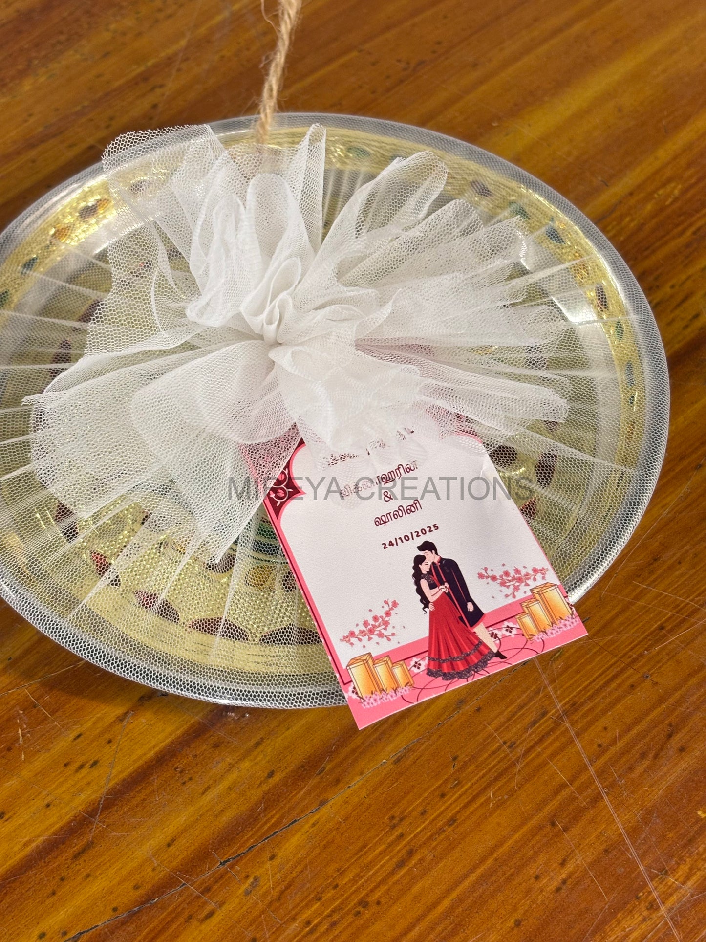 Meenakari Plate Return Gift | Decorative Meenakari Puja Plate | Wedding & Festival Favor