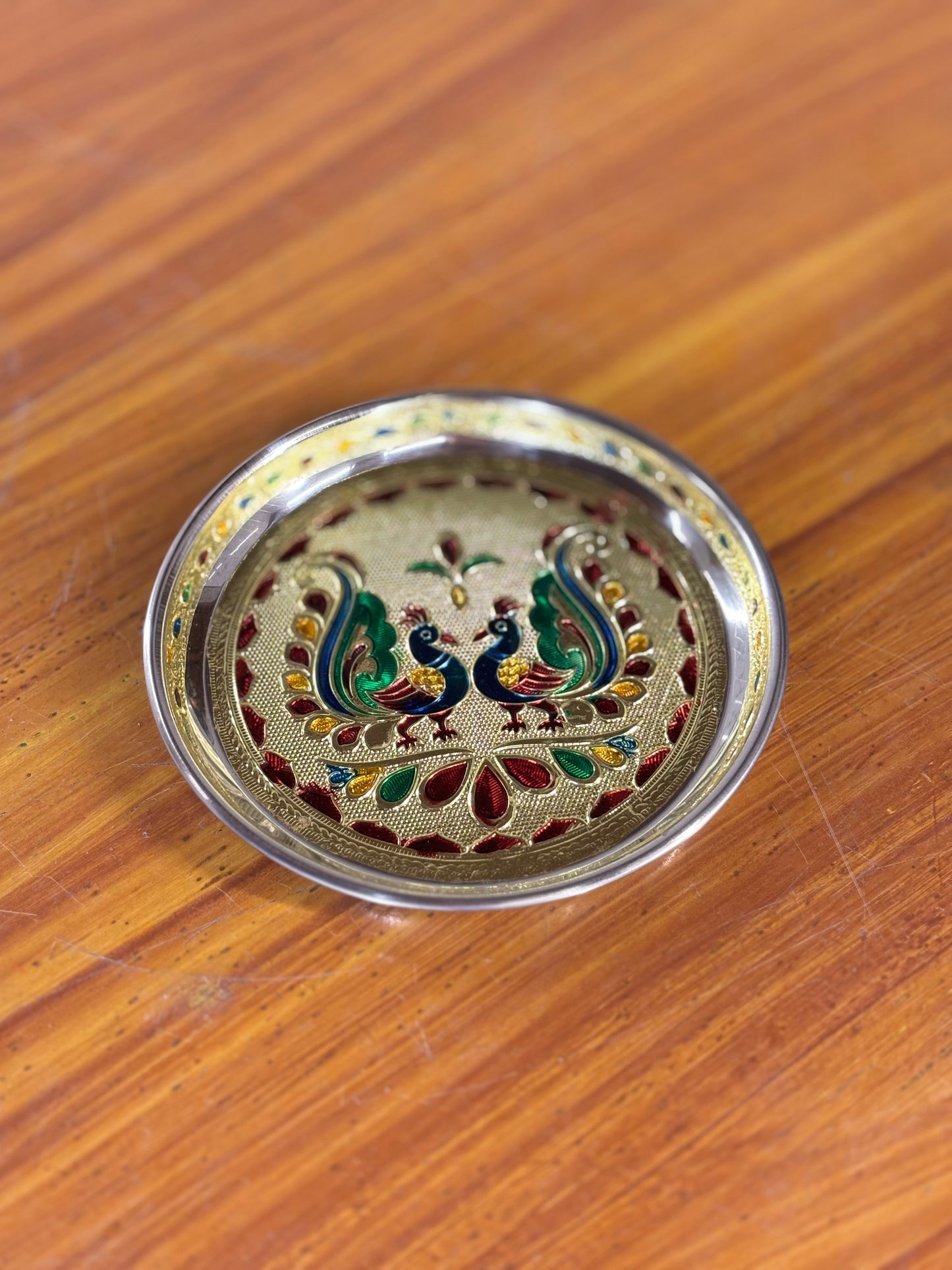 Meenakari Plate Return Gift | Decorative Meenakari Puja Plate | Wedding & Festival Favor