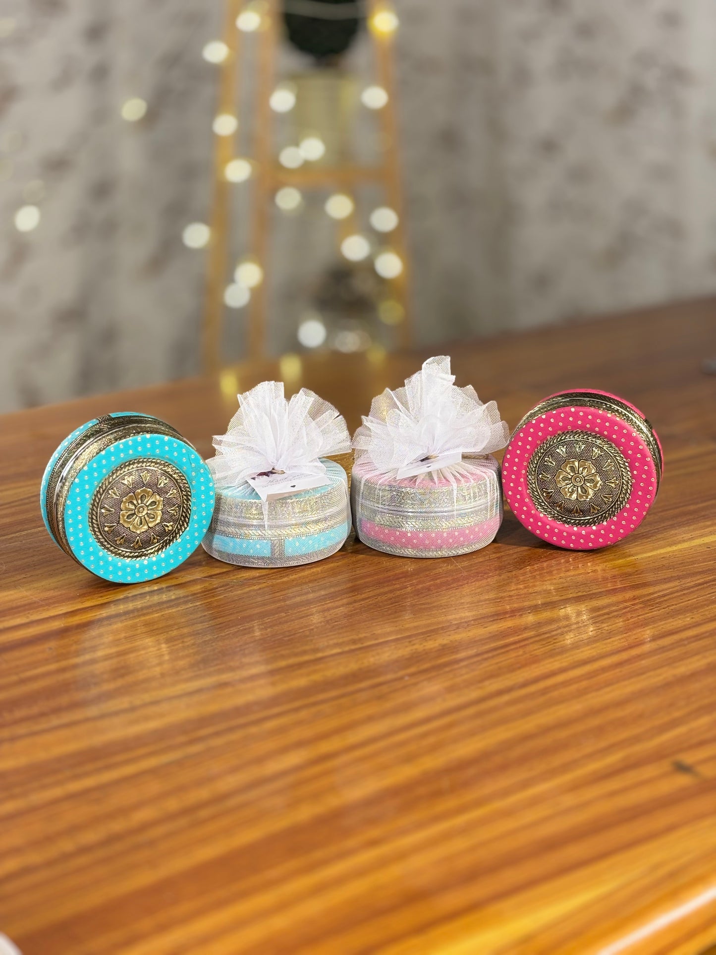 Meenakari Tiffin Box 4 inch Return Gift | Decorative Meenakari Tiffin | Wedding & Festive Favor Under ₹200