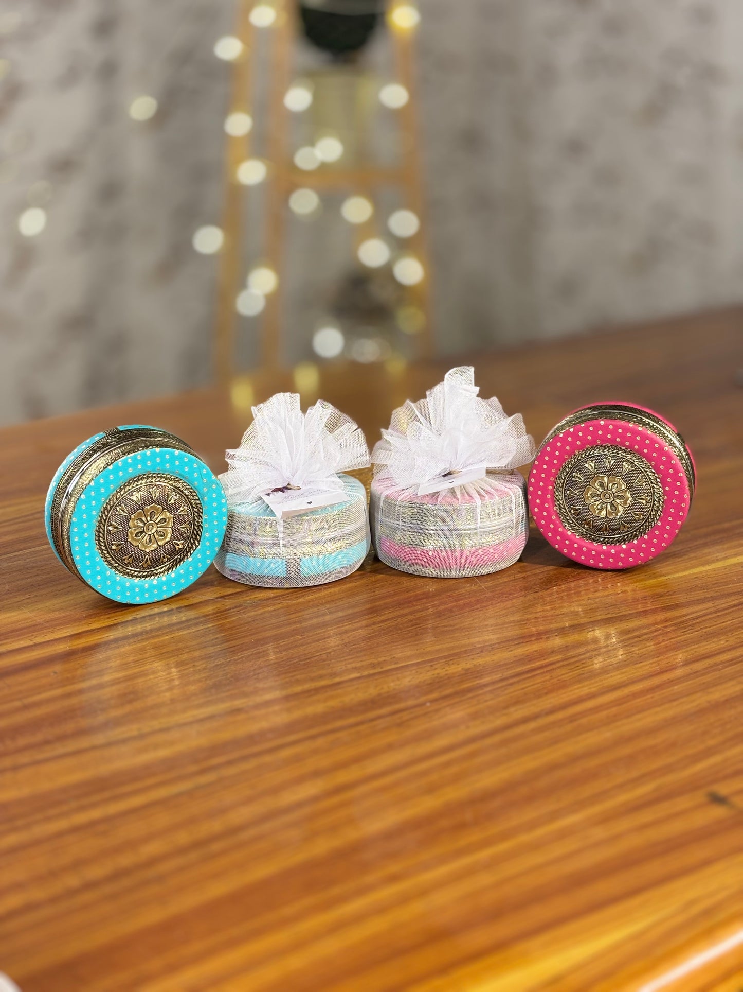 Meenakari Tiffin Box 4 inch Return Gift | Decorative Meenakari Tiffin | Wedding & Festive Favor Under ₹200