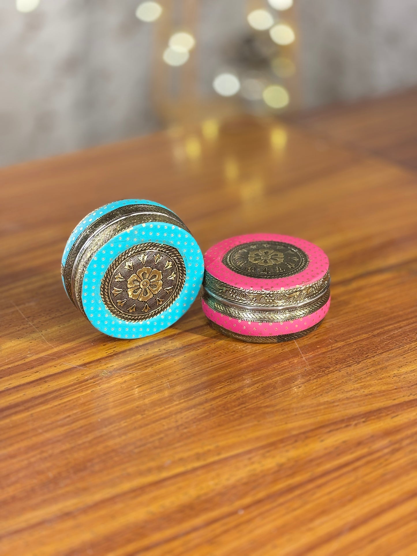 Meenakari Tiffin Box 4 inch Return Gift | Decorative Meenakari Tiffin | Wedding & Festive Favor Under ₹200