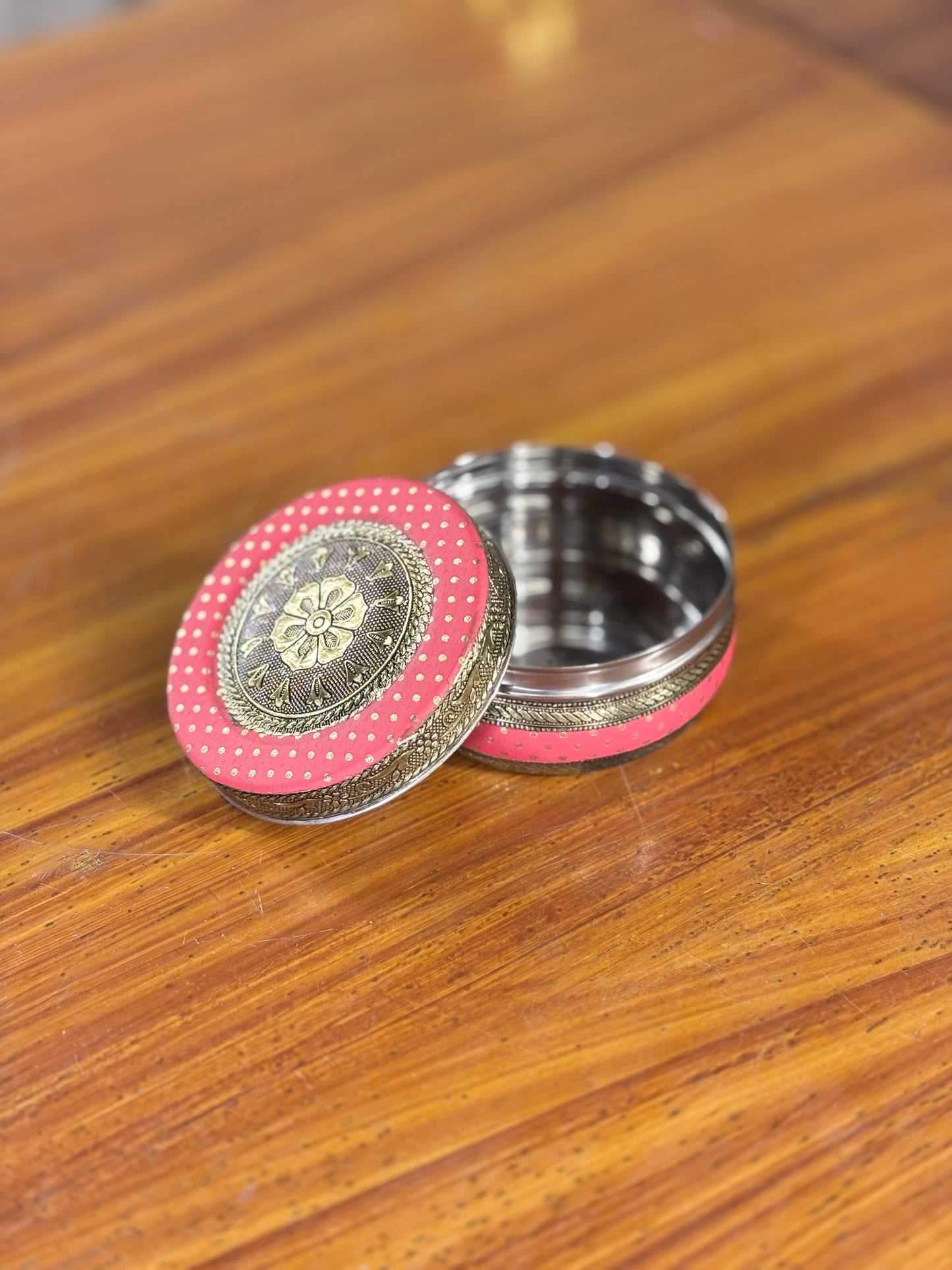 Meenakari Tiffin Box 4 inch Return Gift | Decorative Meenakari Tiffin | Wedding & Festive Favor Under ₹200