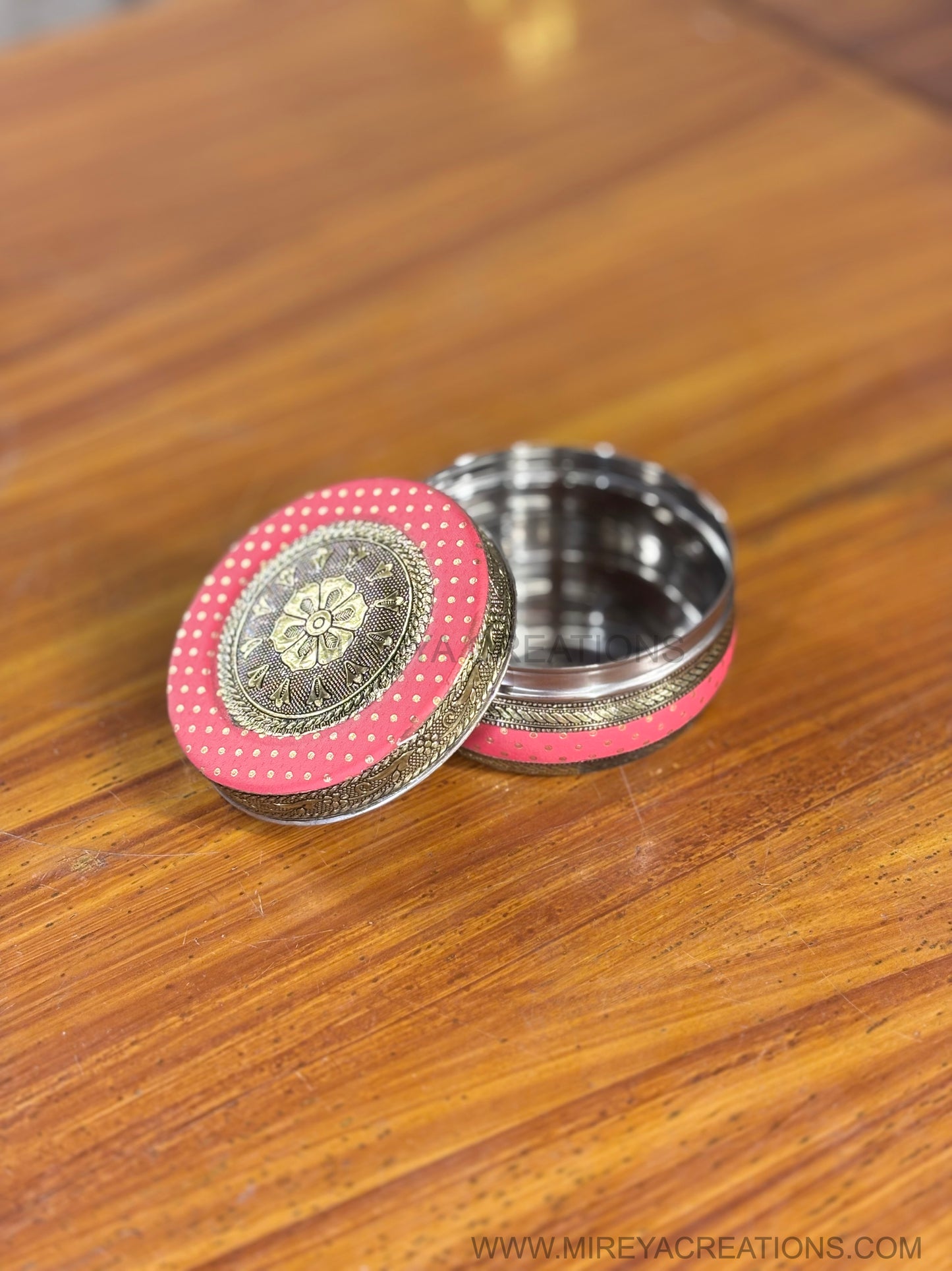 Meenakari Tiffin Box 4 inch Return Gift | Decorative Meenakari Tiffin | Wedding & Festive Favor Under ₹200