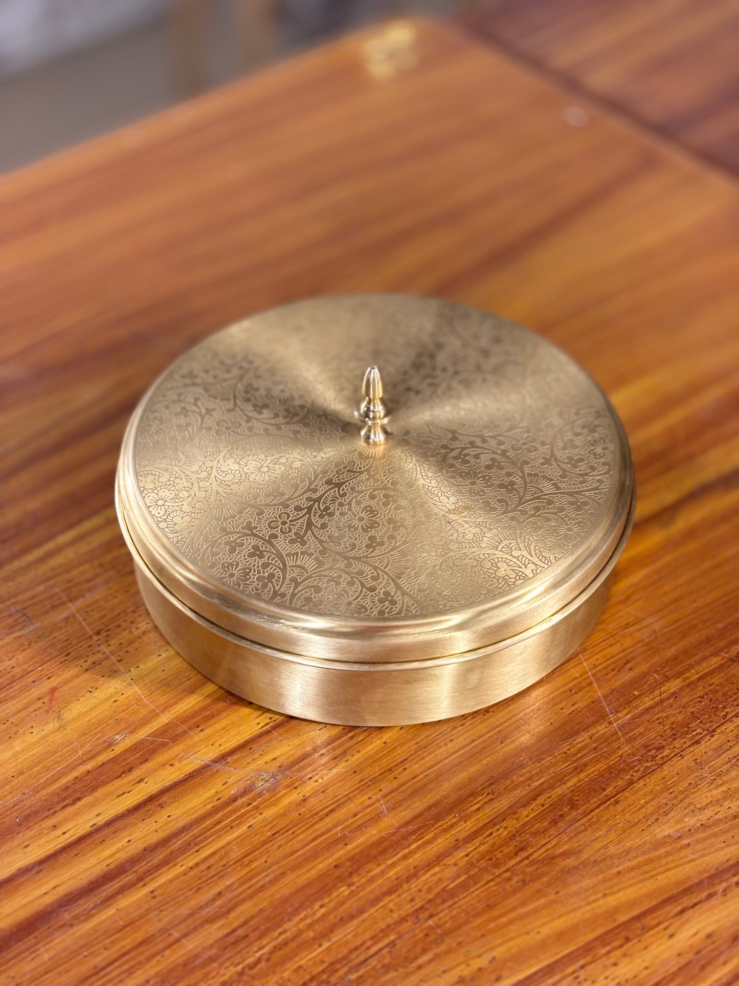 8 Inch Brass Spice Box Return Gift | Traditional Brass Masala Box | Wedding & Kitchen Favor Under ₹2500
