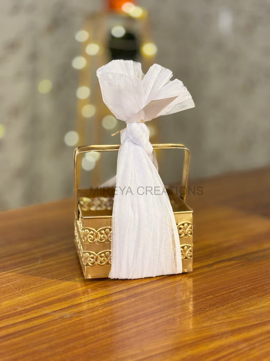 6 Inch Decorative Tray Return Gift | Elegant Serving Tray | Wedding & Housewarming Favor Under ₹300