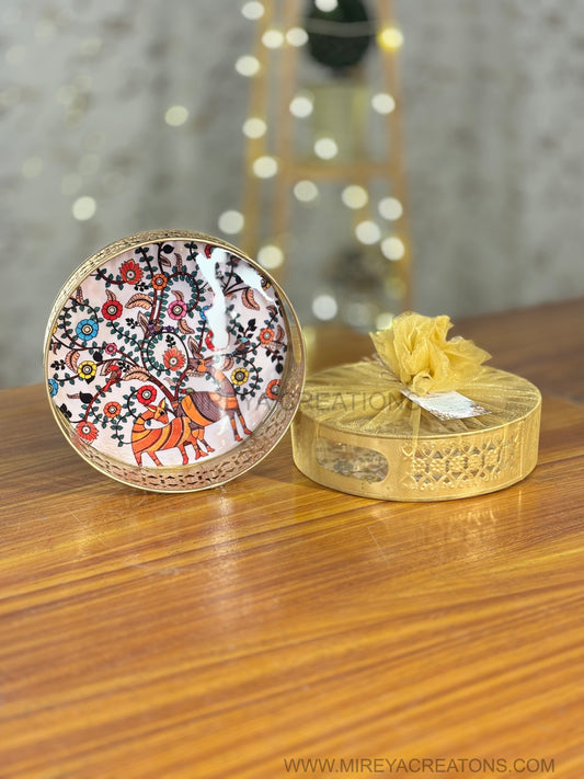8 Inch Printed Tray Return Gift | Large Printed Decorative Tray | Wedding & Event Favor Under ₹300
