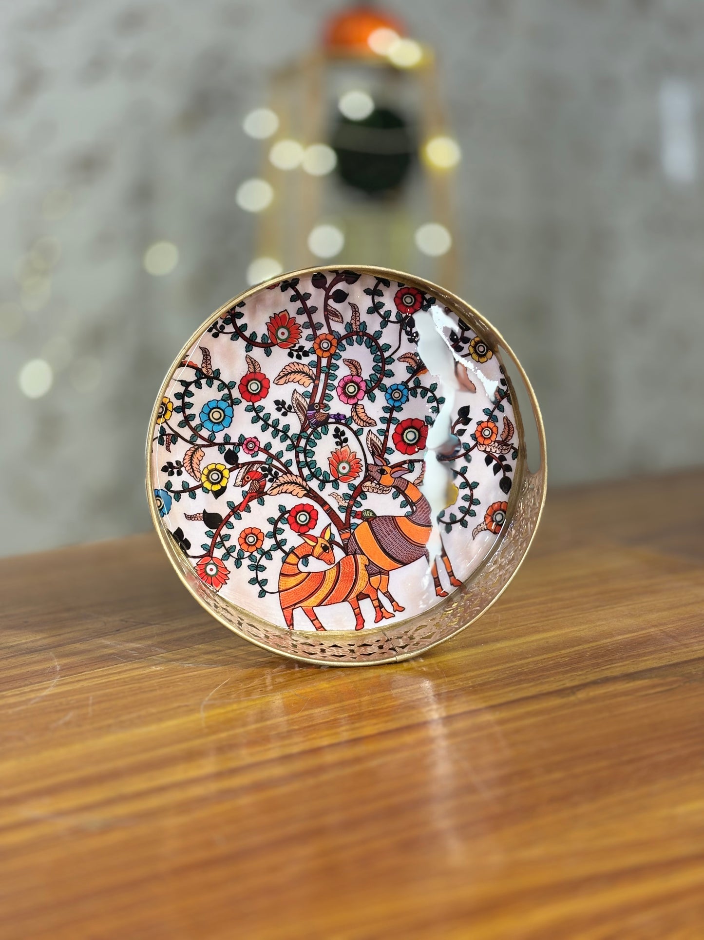 8 Inch Printed Tray Return Gift | Large Printed Decorative Tray | Wedding & Event Favor Under ₹300