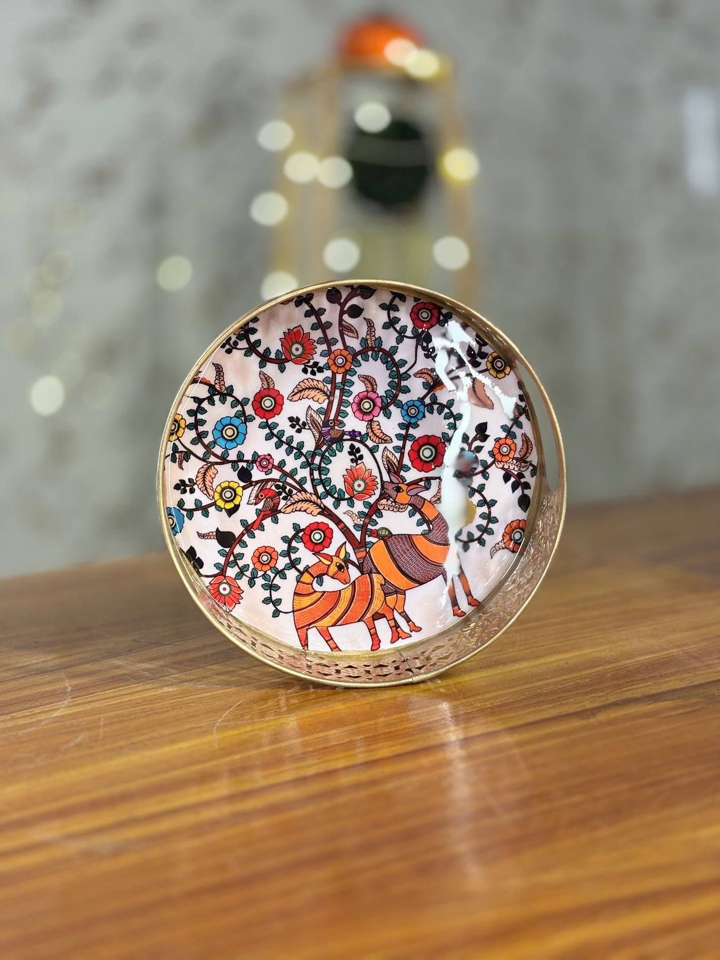 8 Inch Printed Tray Return Gift | Large Printed Decorative Tray | Wedding & Event Favor Under ₹300