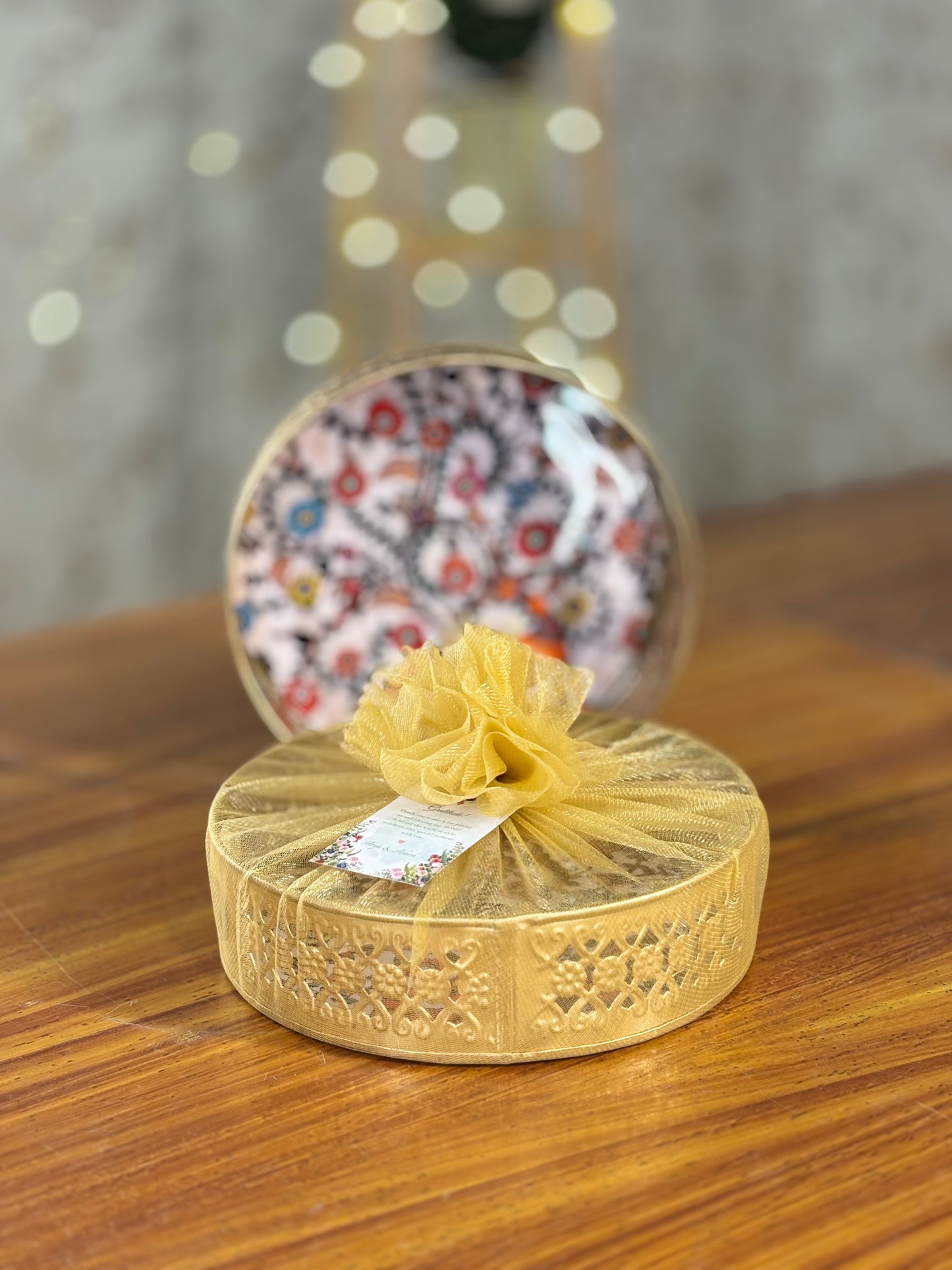 8 Inch Printed Tray Return Gift | Large Printed Decorative Tray | Wedding & Event Favor Under ₹300