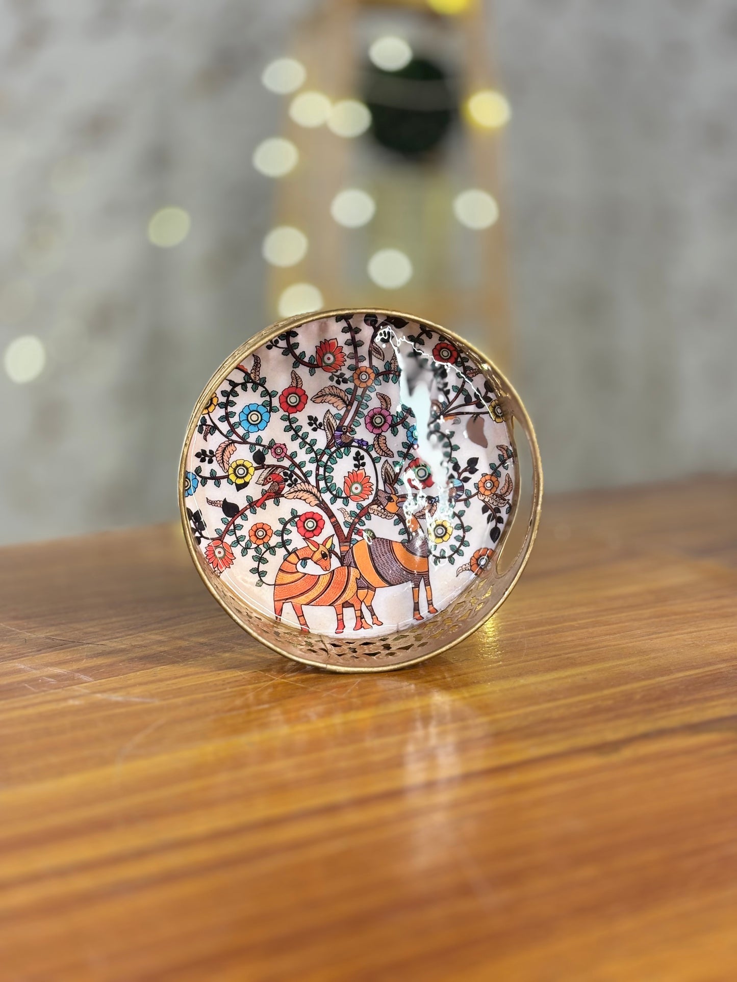 6 Inch Printed Tray Return Gift | Decorative Printed Tray | Wedding & Housewarming Favor Under ₹300