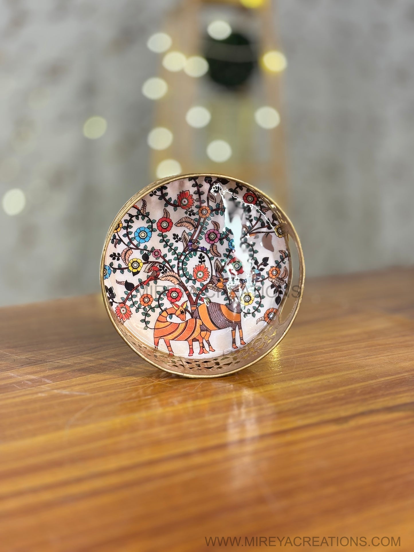 6 Inch Printed Tray Return Gift | Decorative Printed Tray | Wedding & Housewarming Favor Under ₹300