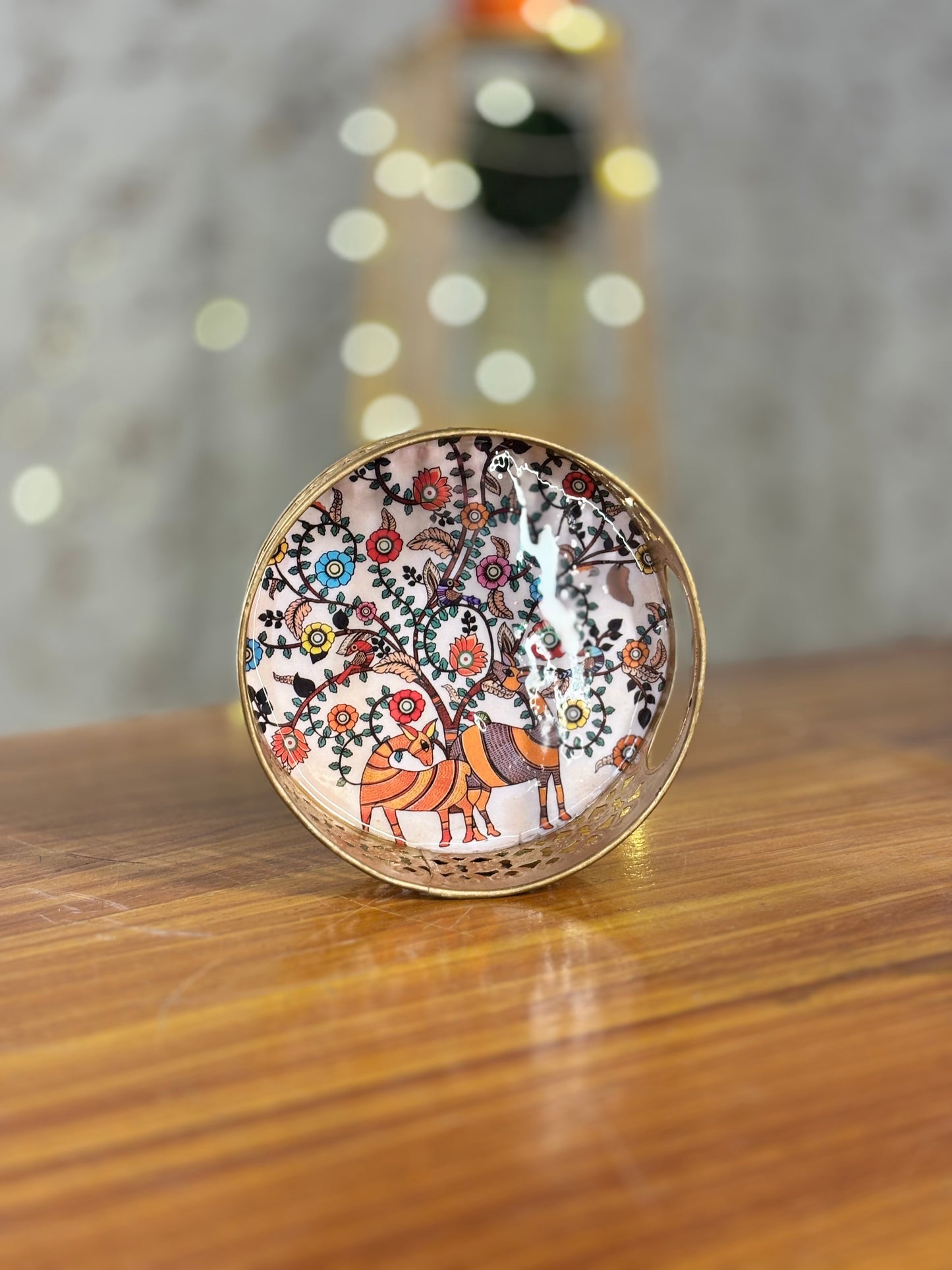 6 Inch Printed Tray Return Gift | Decorative Printed Tray | Wedding & Housewarming Favor Under ₹300