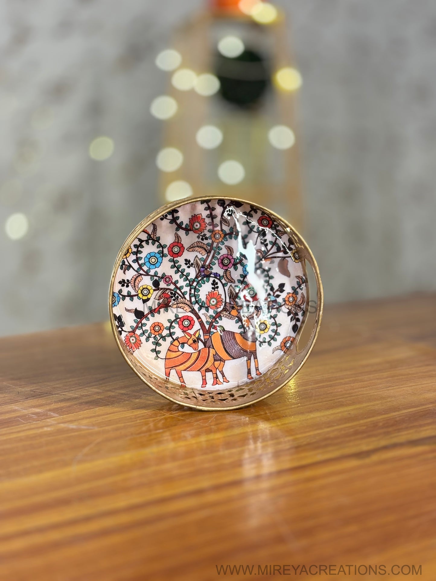 6 Inch Printed Tray Return Gift | Decorative Printed Tray | Wedding & Housewarming Favor Under ₹300