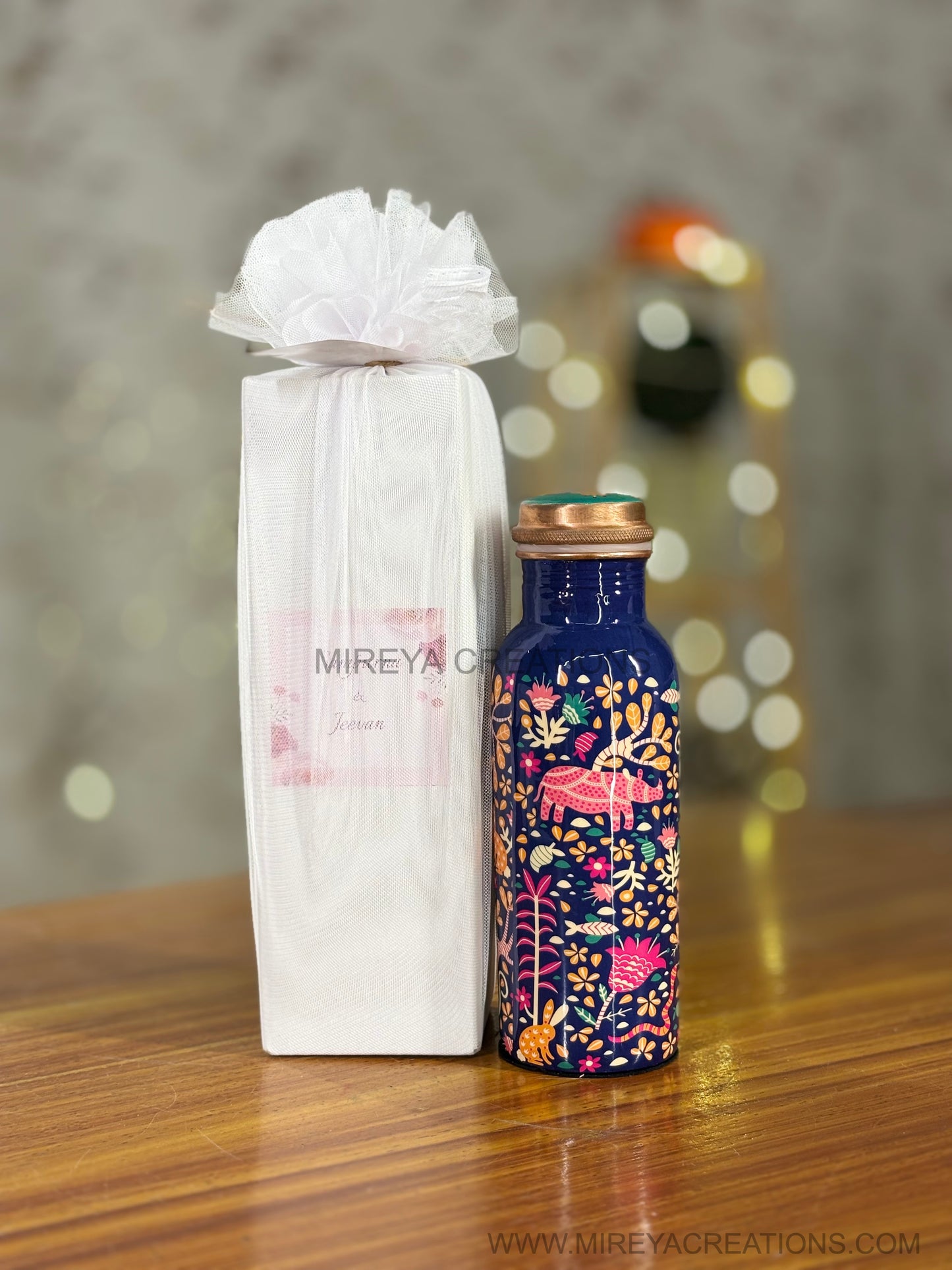 Printed Copper Bottle Return Gift | Premium Copper Water Bottle | Wedding & Housewarming Favor Under ₹1000