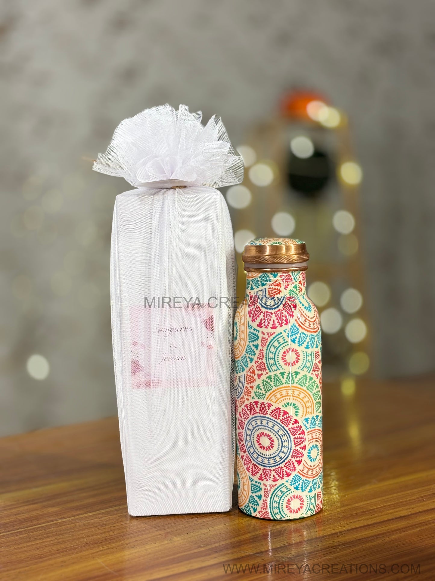 Printed Copper Bottle Return Gift | Premium Copper Water Bottle | Wedding & Housewarming Favor Under ₹1000