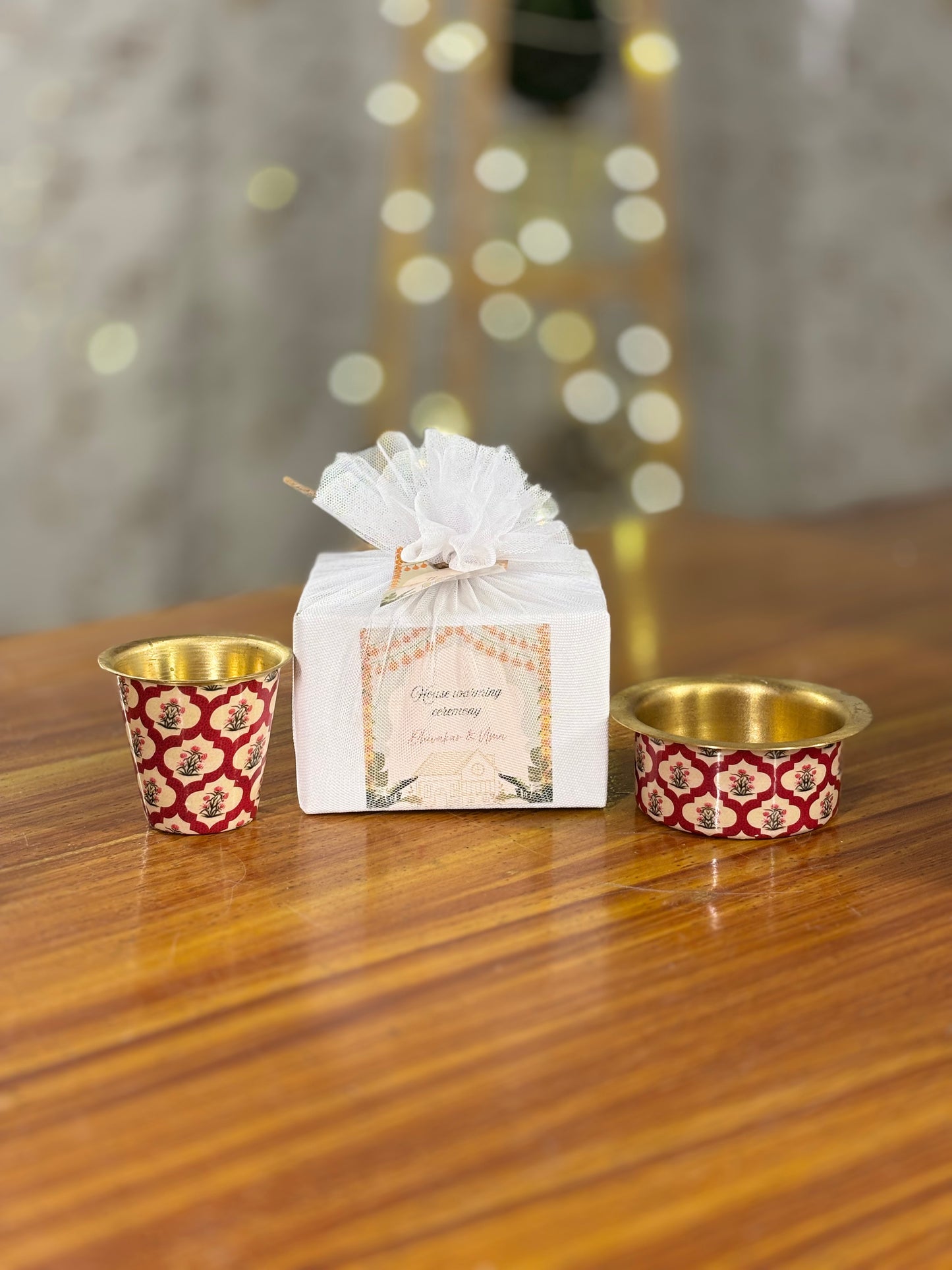 Printed Copper Dabara Return Gift | Traditional Copper Dabara Set | Wedding & Puja Favor Under ₹500