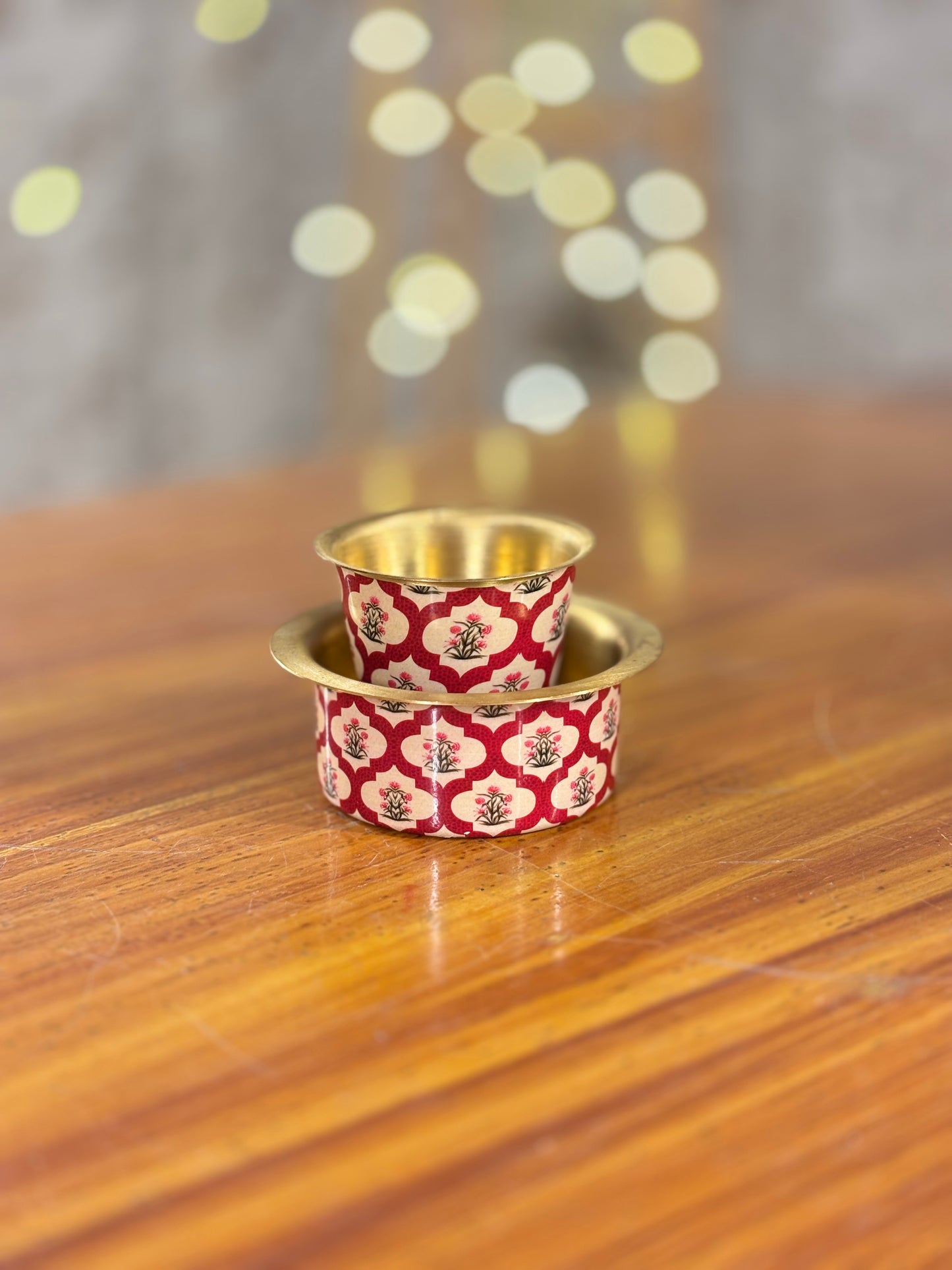 Printed Copper Dabara Return Gift | Traditional Copper Dabara Set | Wedding & Puja Favor Under ₹500