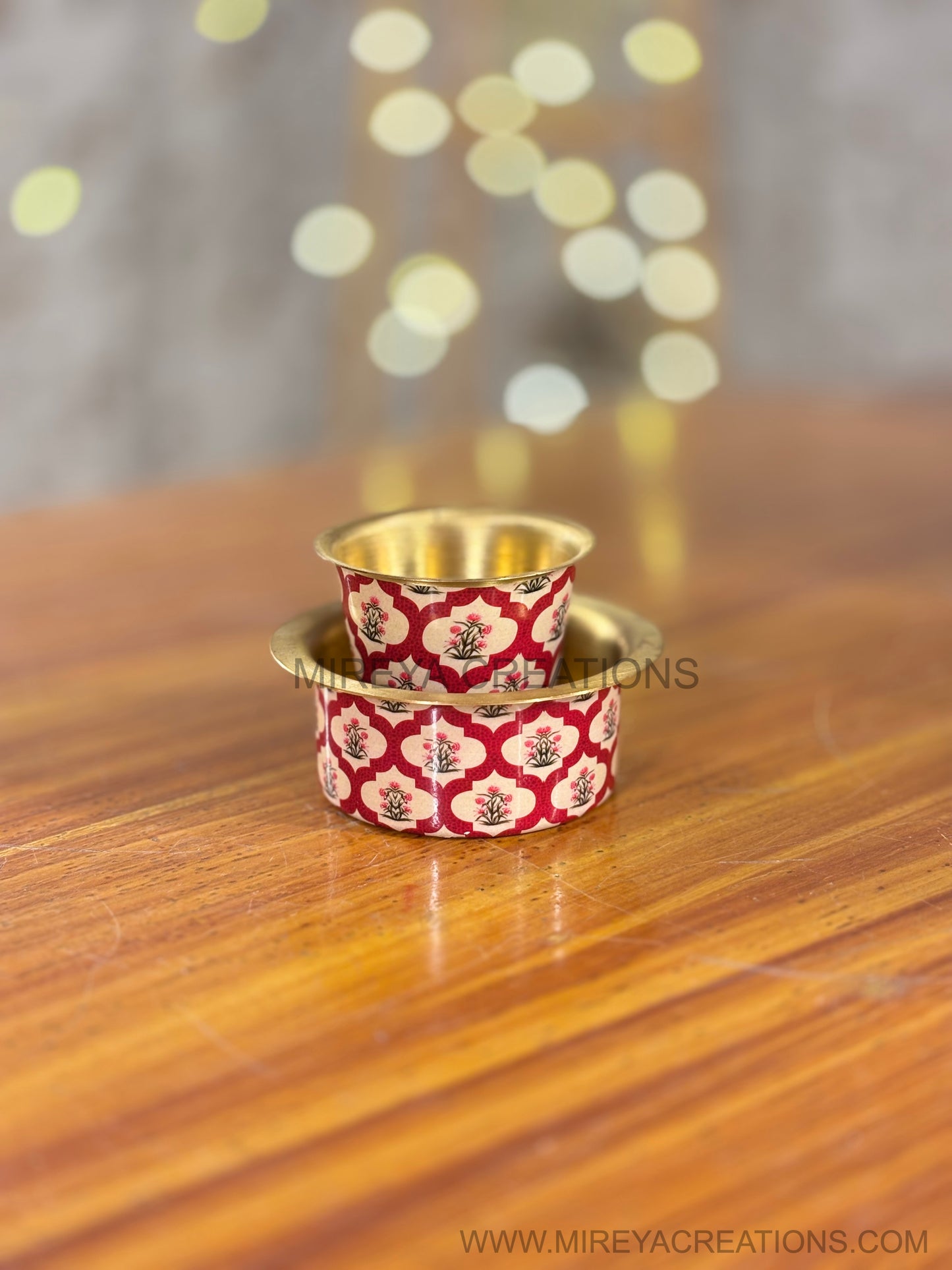 Printed Brass Dabara Return Gift | Traditional Brass Dabara Set | Wedding & Housewarming Favor Under ₹500
