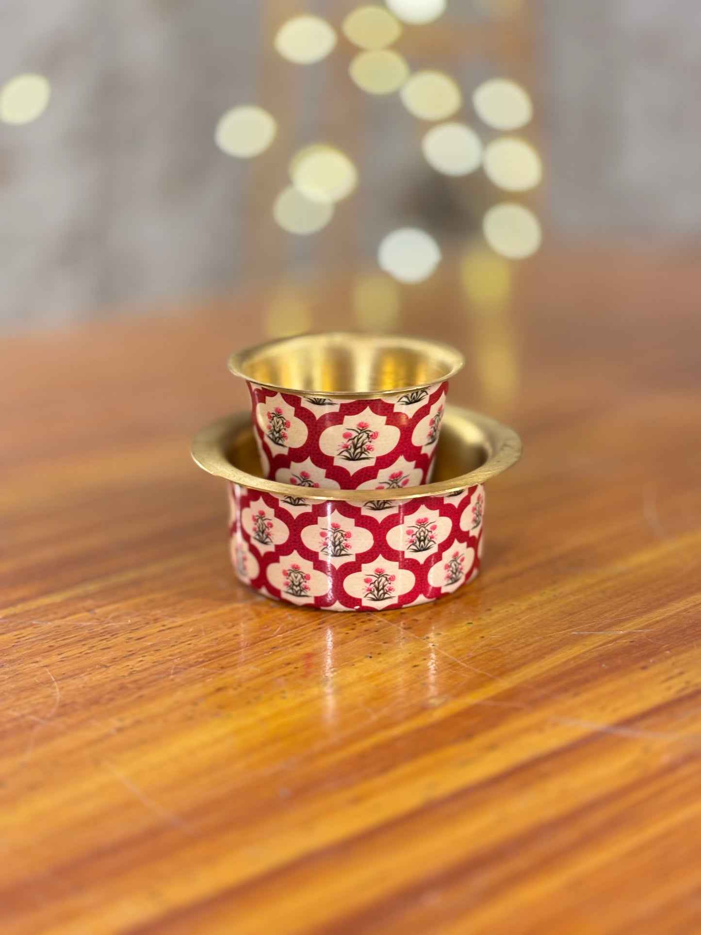 Printed Copper Dabara Return Gift | Traditional Copper Dabara Set | Wedding & Puja Favor Under ₹500
