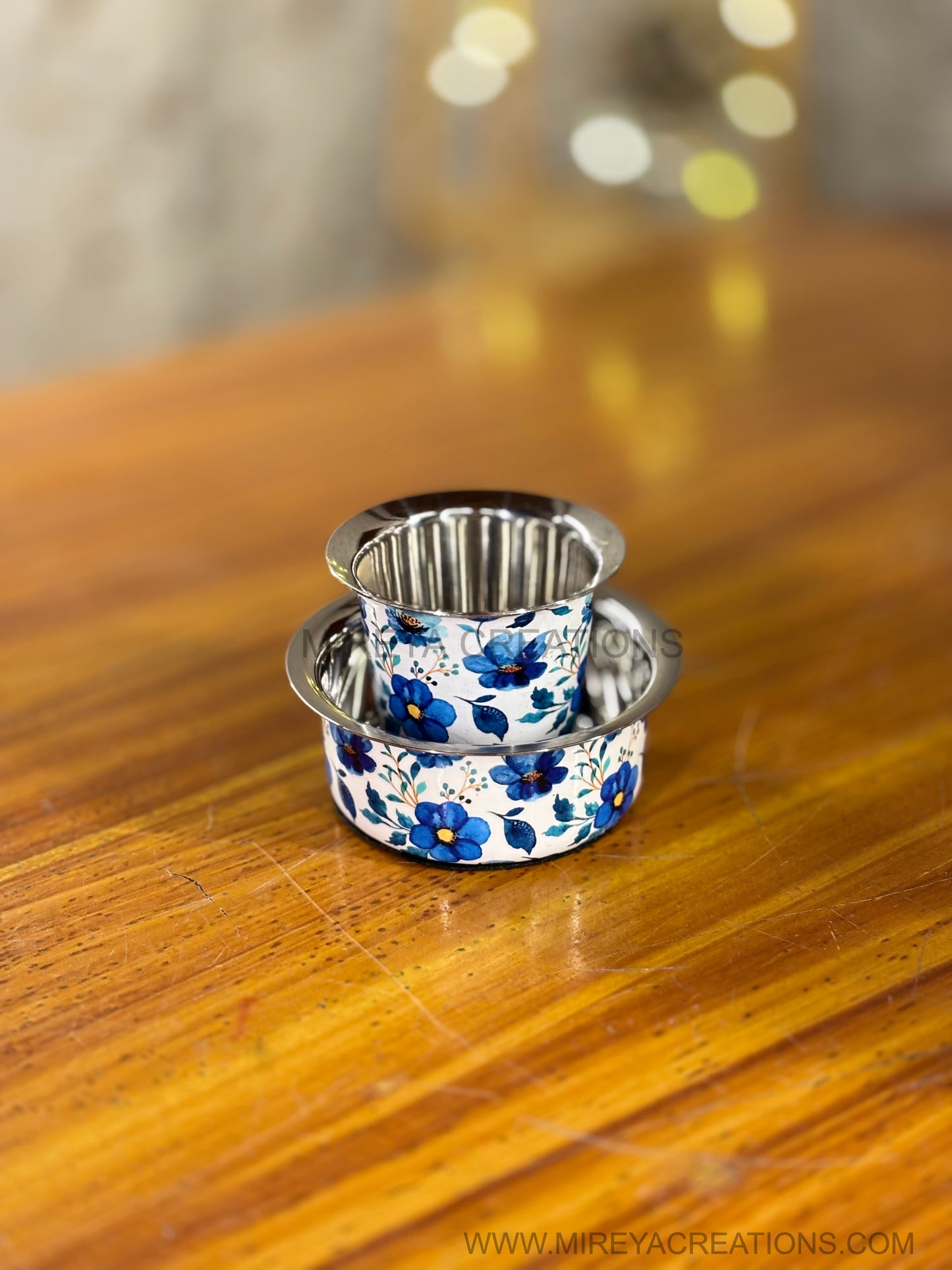 Printed Stainless Steel Dabara Return Gift | Traditional South Indian Dabara | Wedding & Housewarming Favor Under ₹500