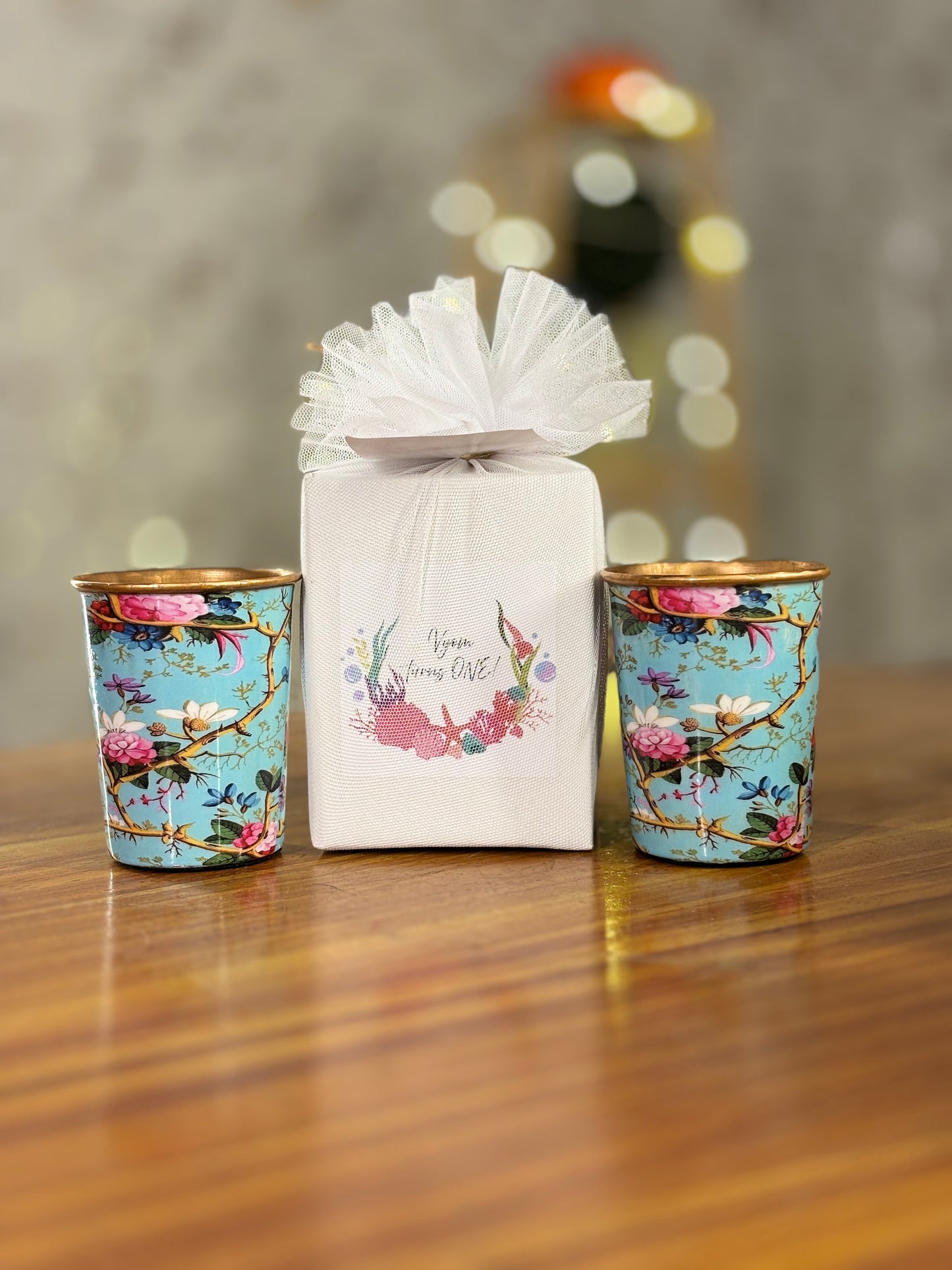 Printed Copper Glass Return Gift | Premium Copper Glass | Wedding & Housewarming Favor Under ₹700
