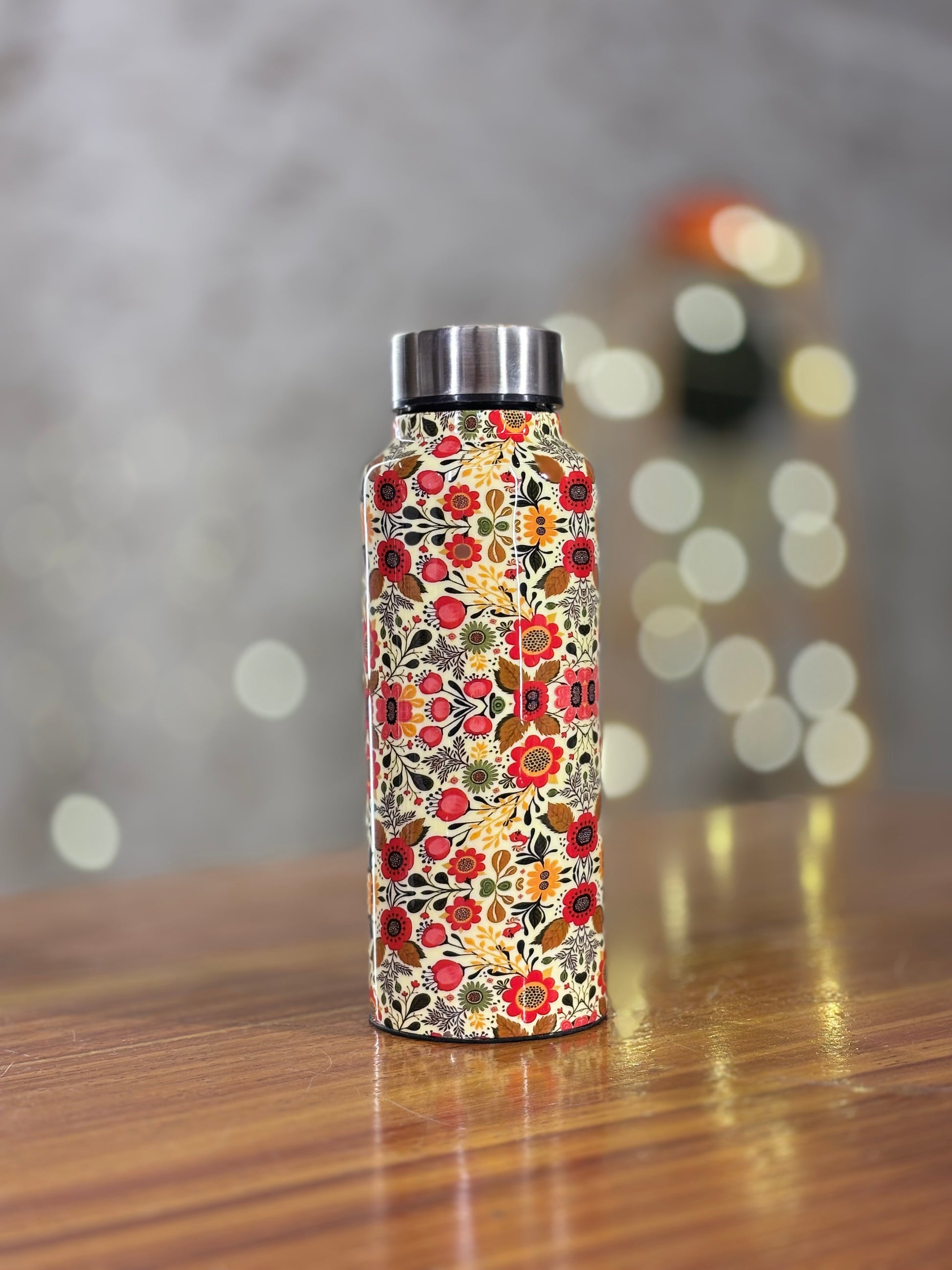 Printed stainless steel water bottle return gift under 500 rupees for wedding