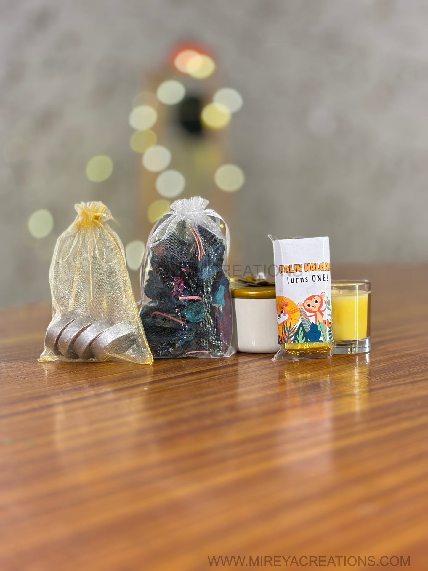 Decorative Jar Return Gift Set | Shot Glass Candle + Potpourri Pouch + Tealight + Chocolate | Wedding & Festive Favor Under ₹500
