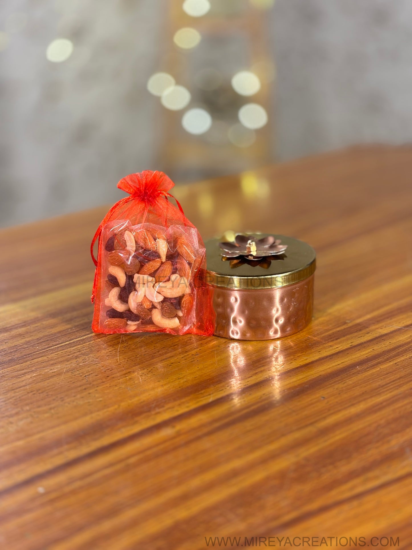 Flat Decorative Jar With Dry Fruits Return Gift | Elegant Dry Fruit Jar | Wedding & Festive Favor Under ₹300