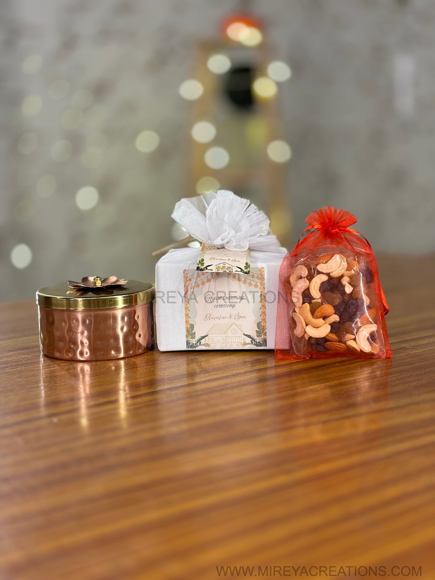 Flat Decorative Jar With Dry Fruits Return Gift | Elegant Dry Fruit Jar | Wedding & Festive Favor Under ₹300