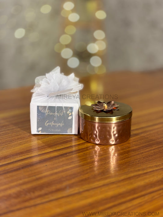 Flat Decorative Jar Return Gift | Elegant Keepsake Jar | Wedding & Housewarming Favor Under ₹200