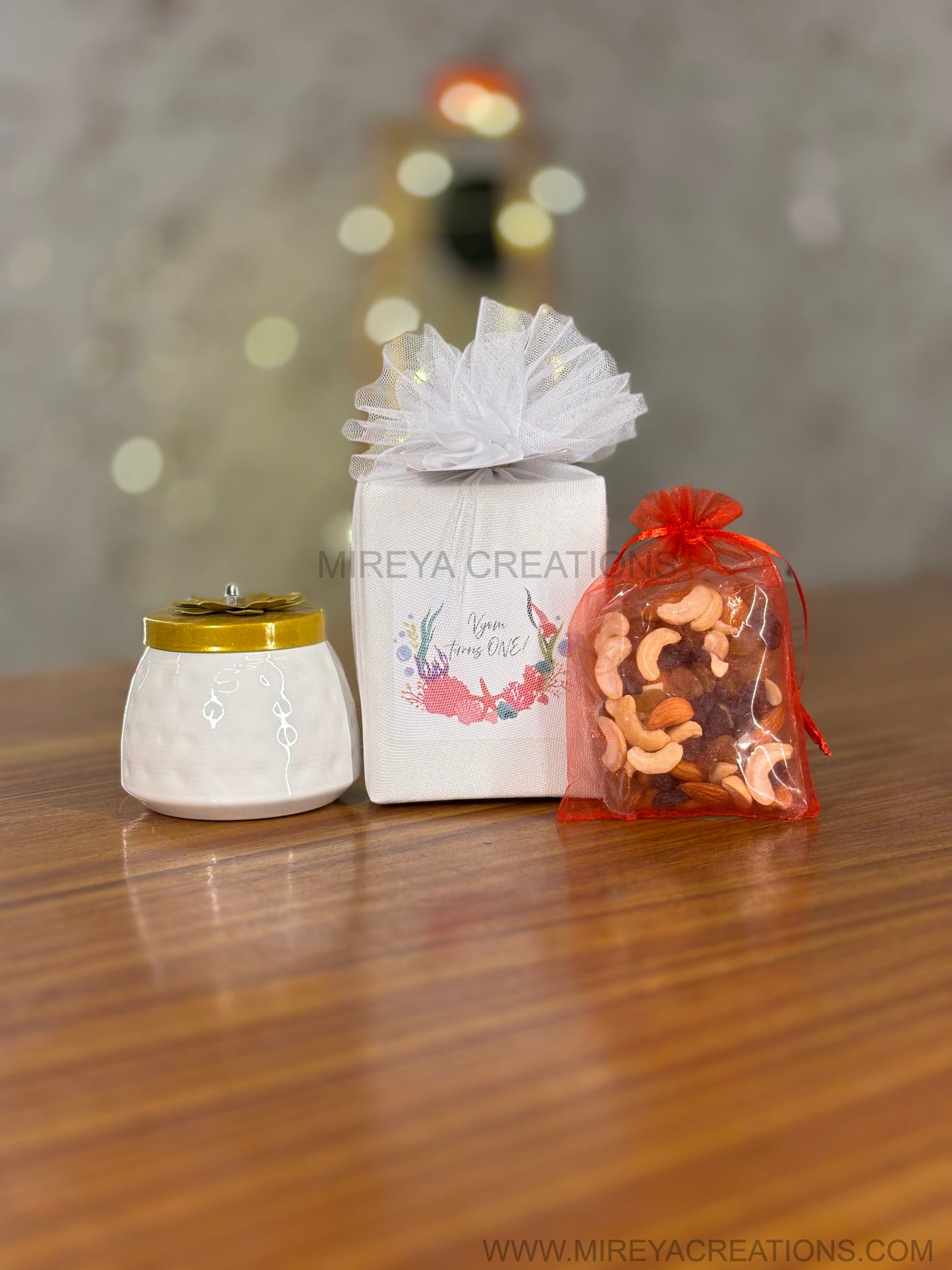 White Cone Decorative Jar With Dry Fruits Return Gift | Premium Gourmet Jar | Wedding & Housewarming Favor Under ₹300