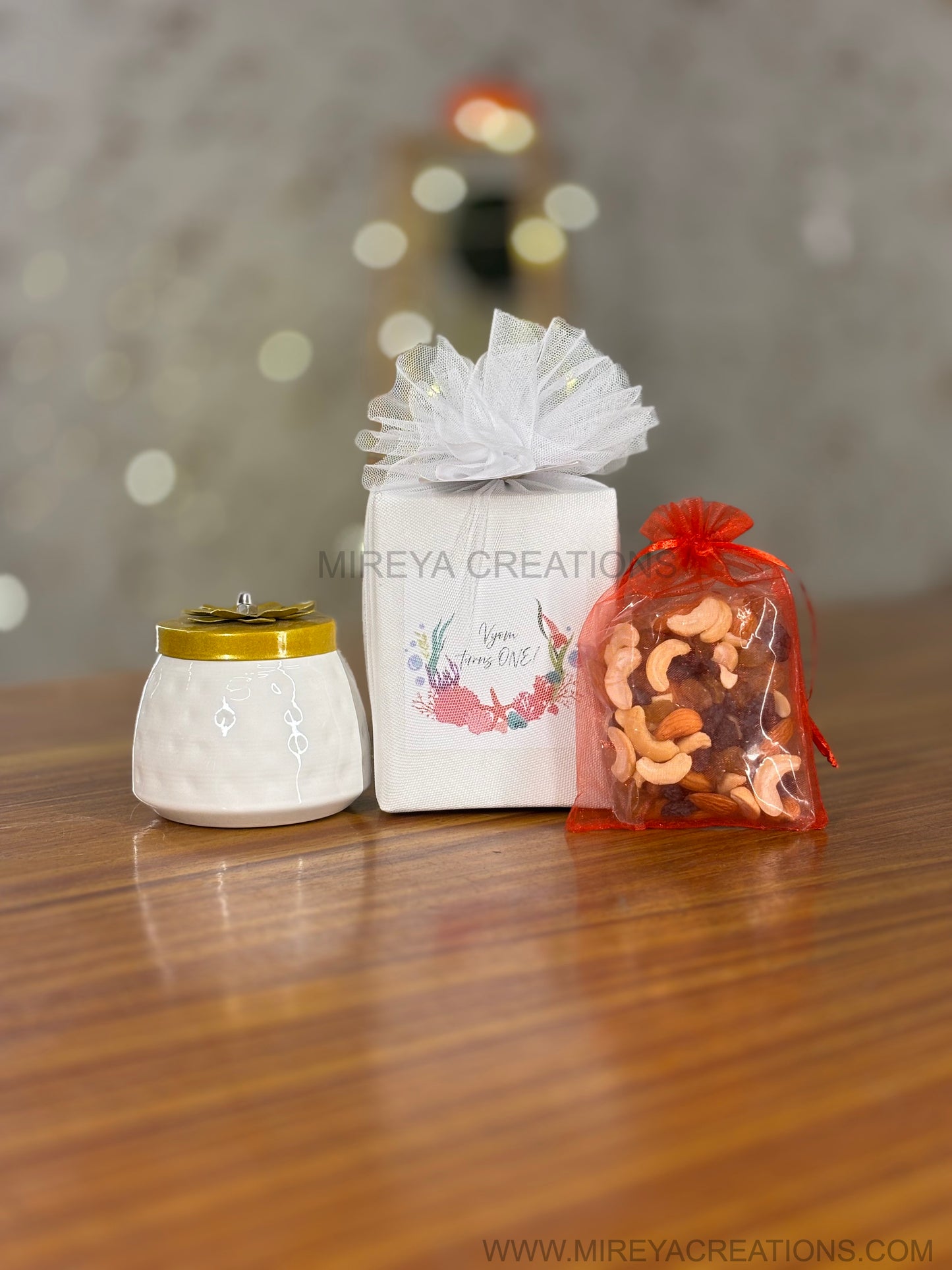 White Cone Decorative Jar With Dry Fruits Return Gift | Premium Gourmet Jar | Wedding & Housewarming Favor Under ₹300