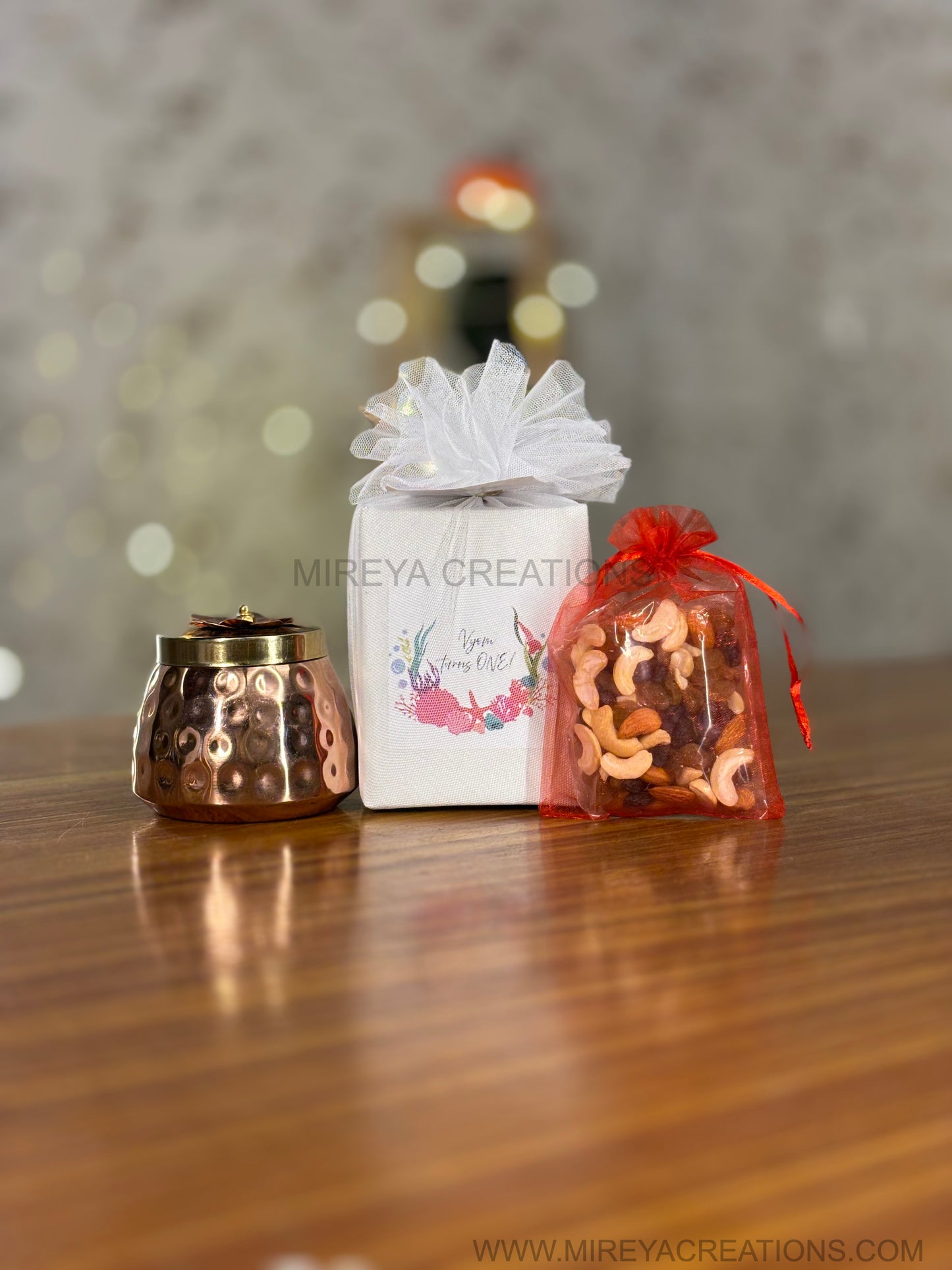 Brass Cone Jar Gift with Nuts Pouch Return Gift | Keepsake Decorative Jar | Wedding & Event Favor Under ₹300