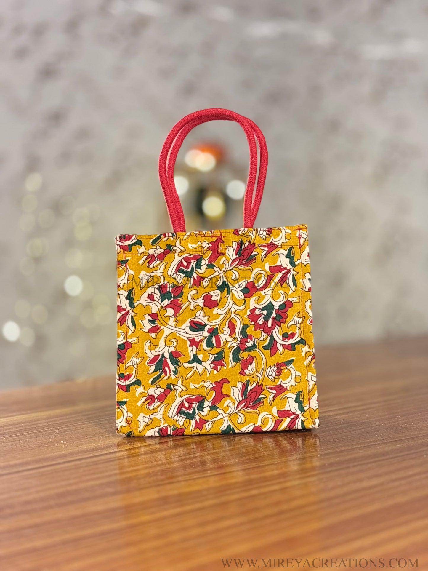 Kalamkari Bag | Boutique-Style Floral Gift Bag | Wedding & Festive Favor Under ₹150