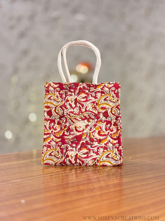 Kalamkari Bag| Boutique-Style Paisley Gift Bag | Wedding & Festive Favor Under ₹150