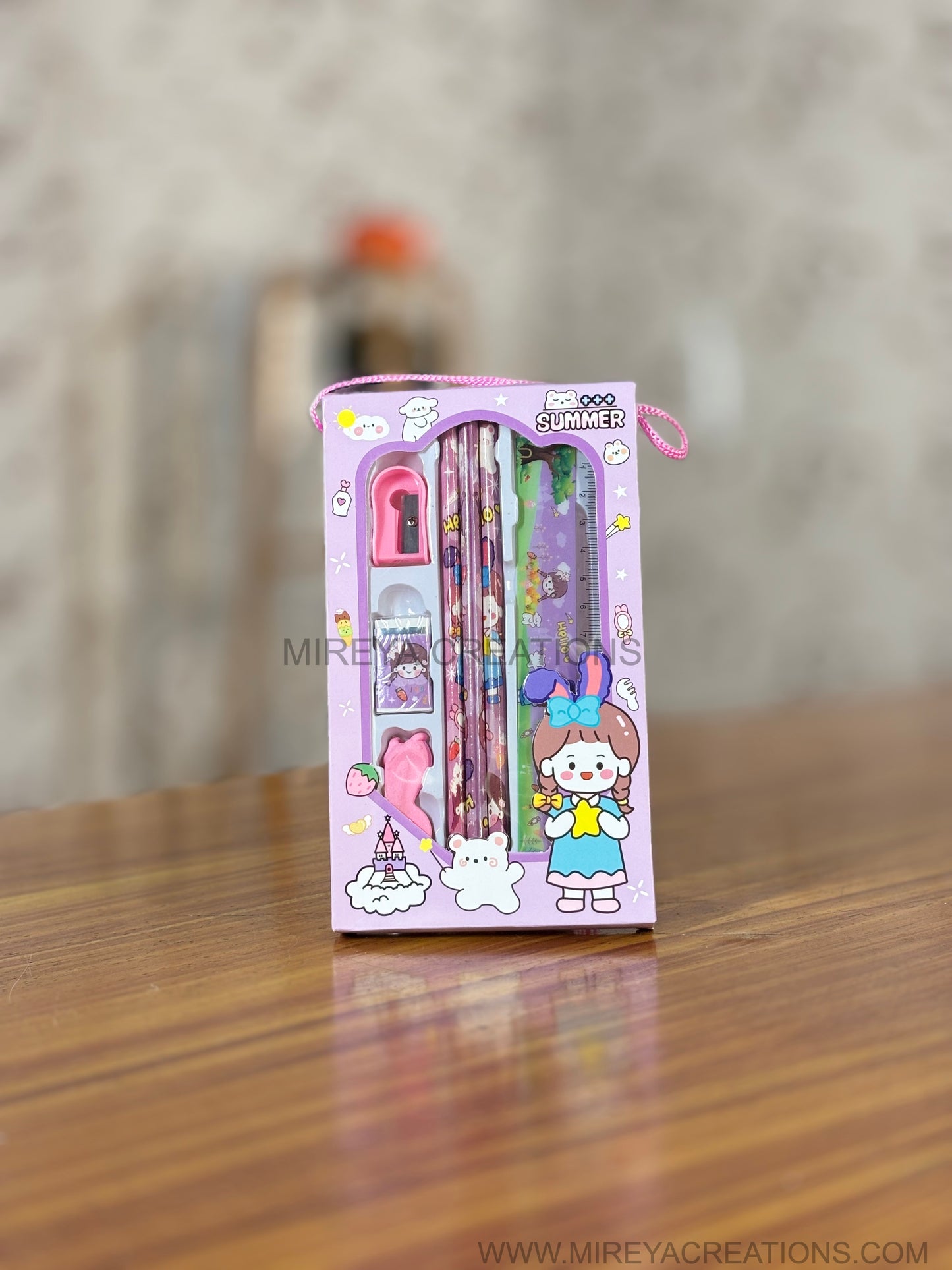 Cute Cartoon Kids Stationery Gift Set Return Gift | Pastel Themed Stationery Kit for Children | Birthday Party Favor Under ₹150