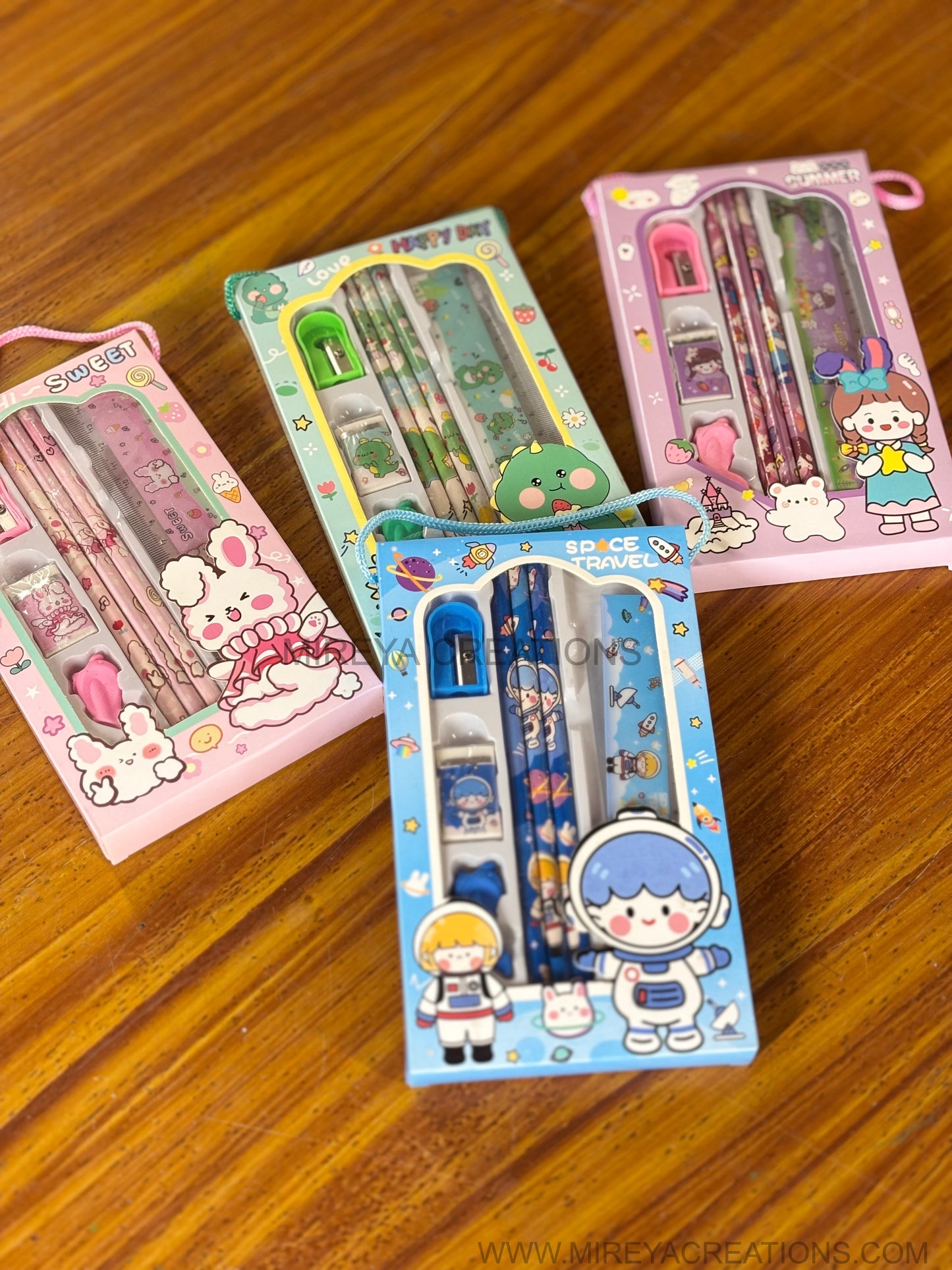 Cute Cartoon Kids Stationery Gift Set Return Gift | Pastel Themed Stationery Kit for Children | Birthday Party Favor Under ₹150