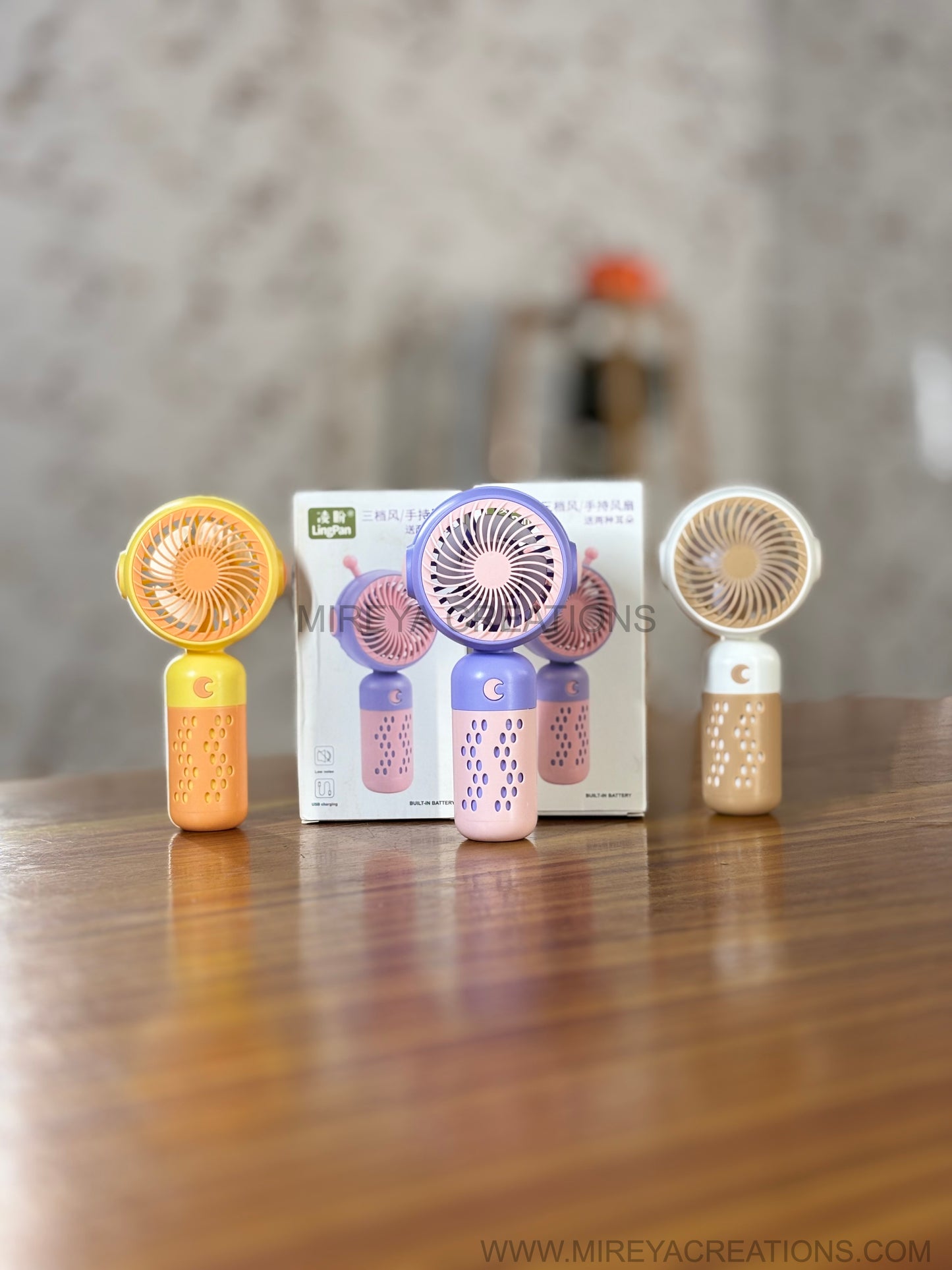 Pastel Rechargeable Mini Hand Fan Return Gift | Compact Table & Handheld Fan with Box Packing | Birthday & Utility Favor Under ₹250