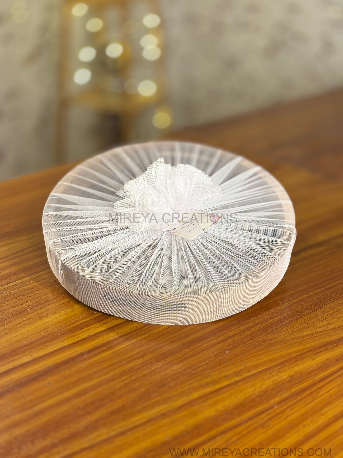 Round Wooden Printed Serving Tray Return Gift | Decorative Floral Bird Print Tray | Wedding & Housewarming Favor