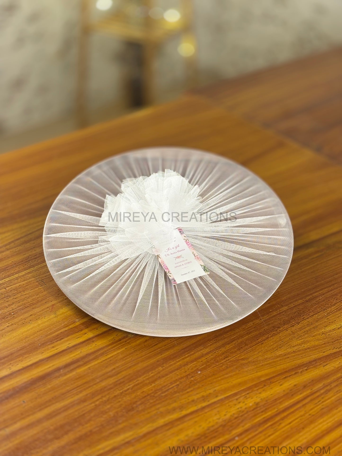 Round Wooden Snack & Salad Plate Return Gift | Minimalist Natural Finish Wooden Plate | Wedding & Housewarming Favor