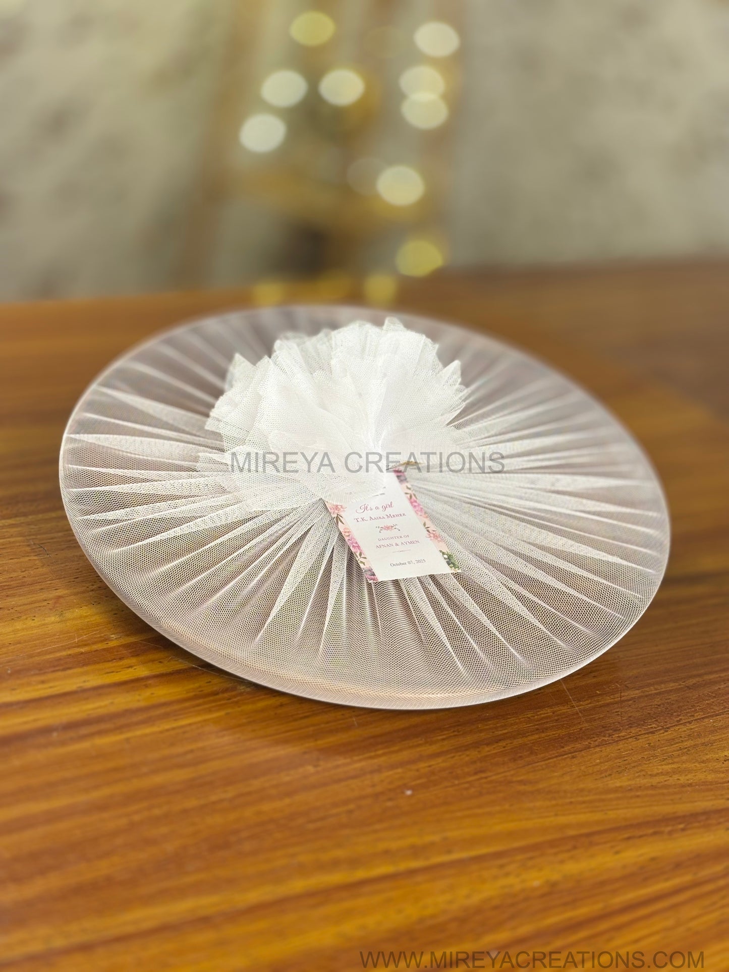 Floral Printed Wooden Snack Plate Return Gift | Elegant Printed Wooden Serving Plate | Wedding & Housewarming Favor Under ₹500