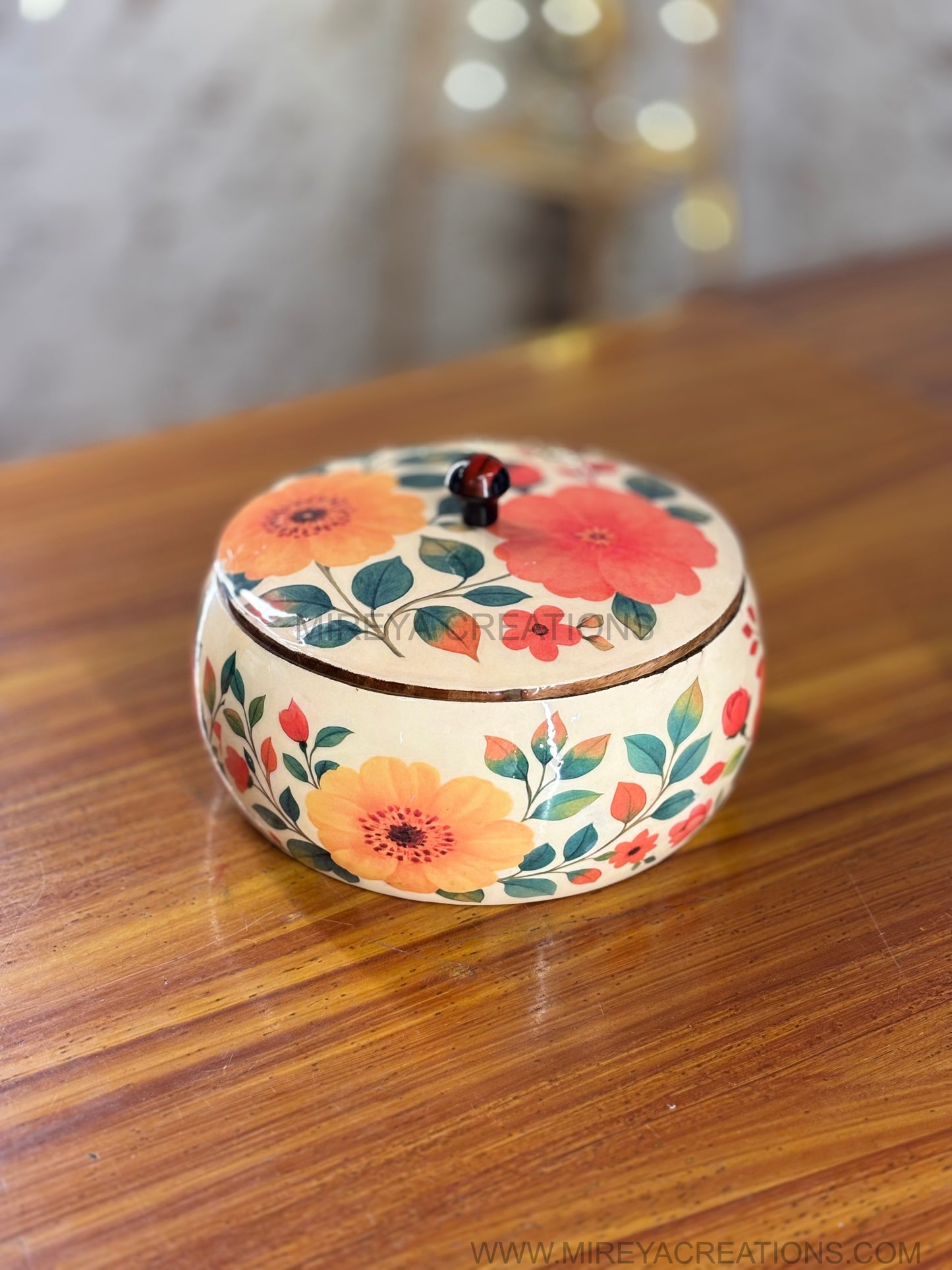 Hand Painted Floral Wooden Box Return Gift | Decorative Multipurpose Storage Box | Wedding & Festive Favor Under ₹1000