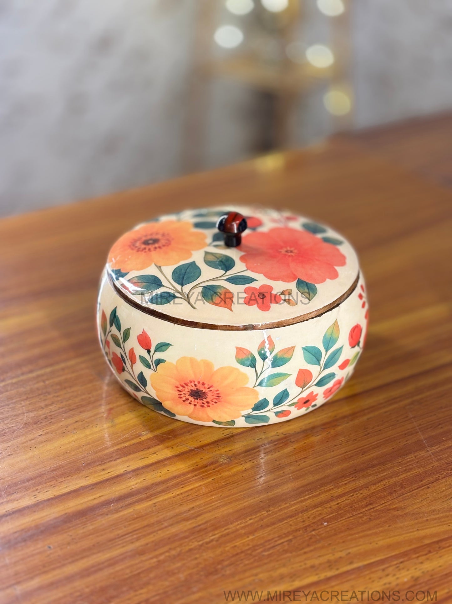 Hand Painted Floral Wooden Box Return Gift | Decorative Multipurpose Storage Box | Wedding & Festive Favor Under ₹1000