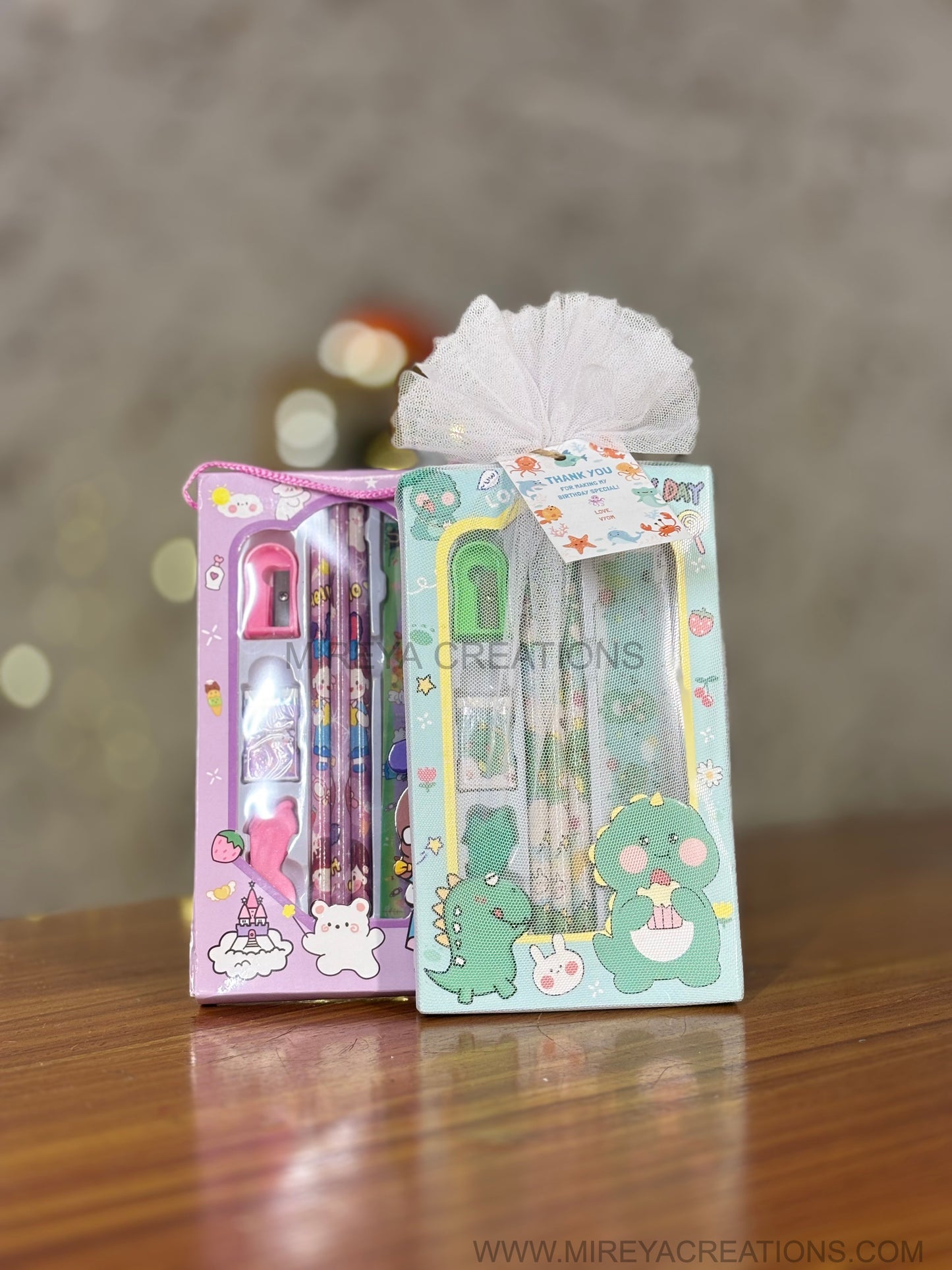 Cute Cartoon Kids Stationery Gift Set Return Gift | Pastel Themed Stationery Kit for Children | Birthday Party Favor Under ₹150