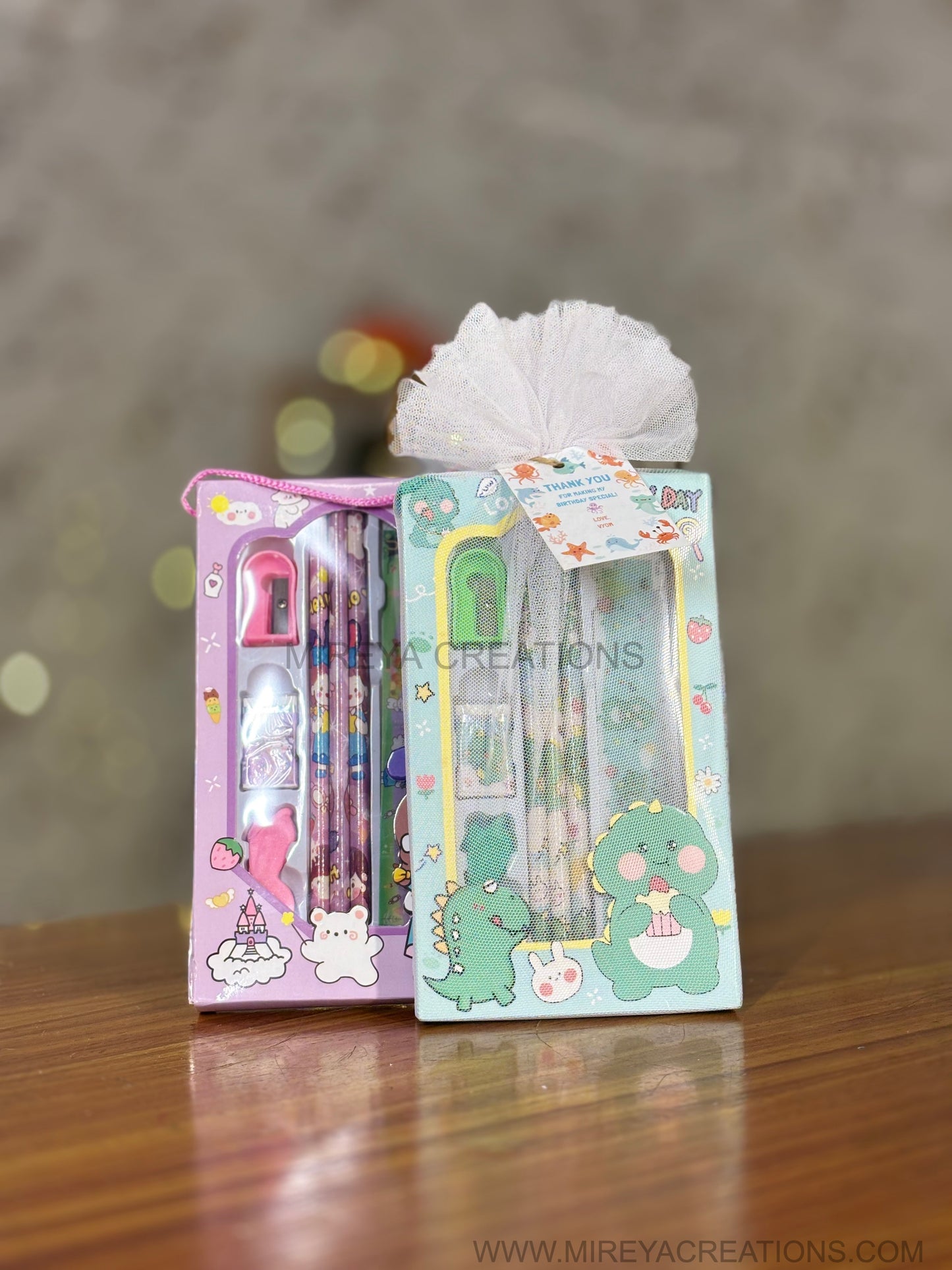 Cute Cartoon Kids Stationery Gift Set Return Gift | Pastel Themed Stationery Kit for Children | Birthday Party Favor Under ₹150