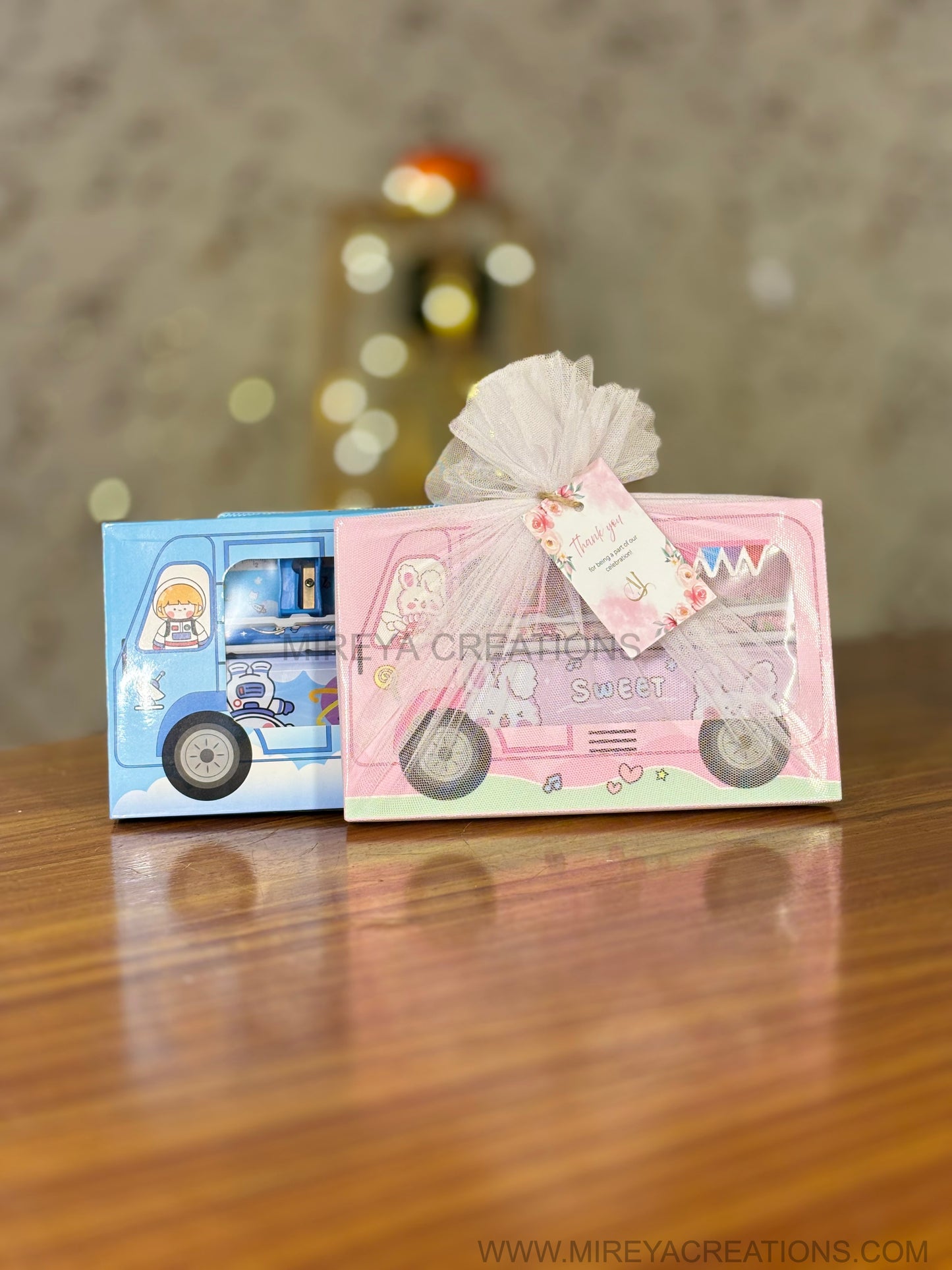 Kids Bus Shaped Stationery Gift Set Return Gift | Colourful Stationery Hamper for Children | Birthday & School Event Favor Under ₹150