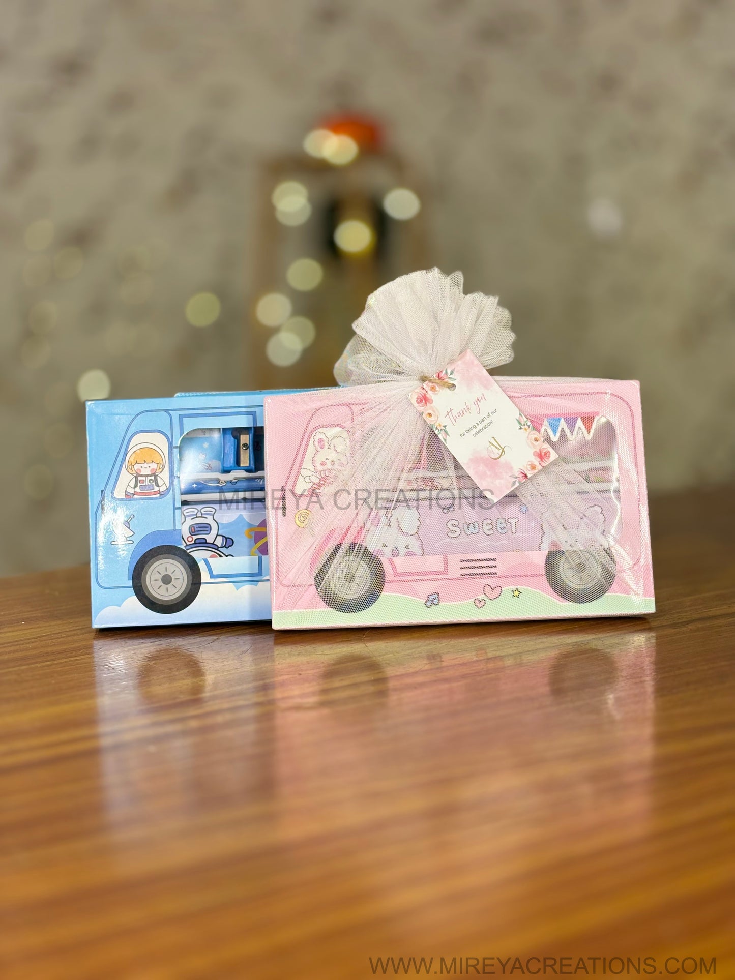 Kids Bus Shaped Stationery Gift Set Return Gift | Colourful Stationery Hamper for Children | Birthday & School Event Favor Under ₹150